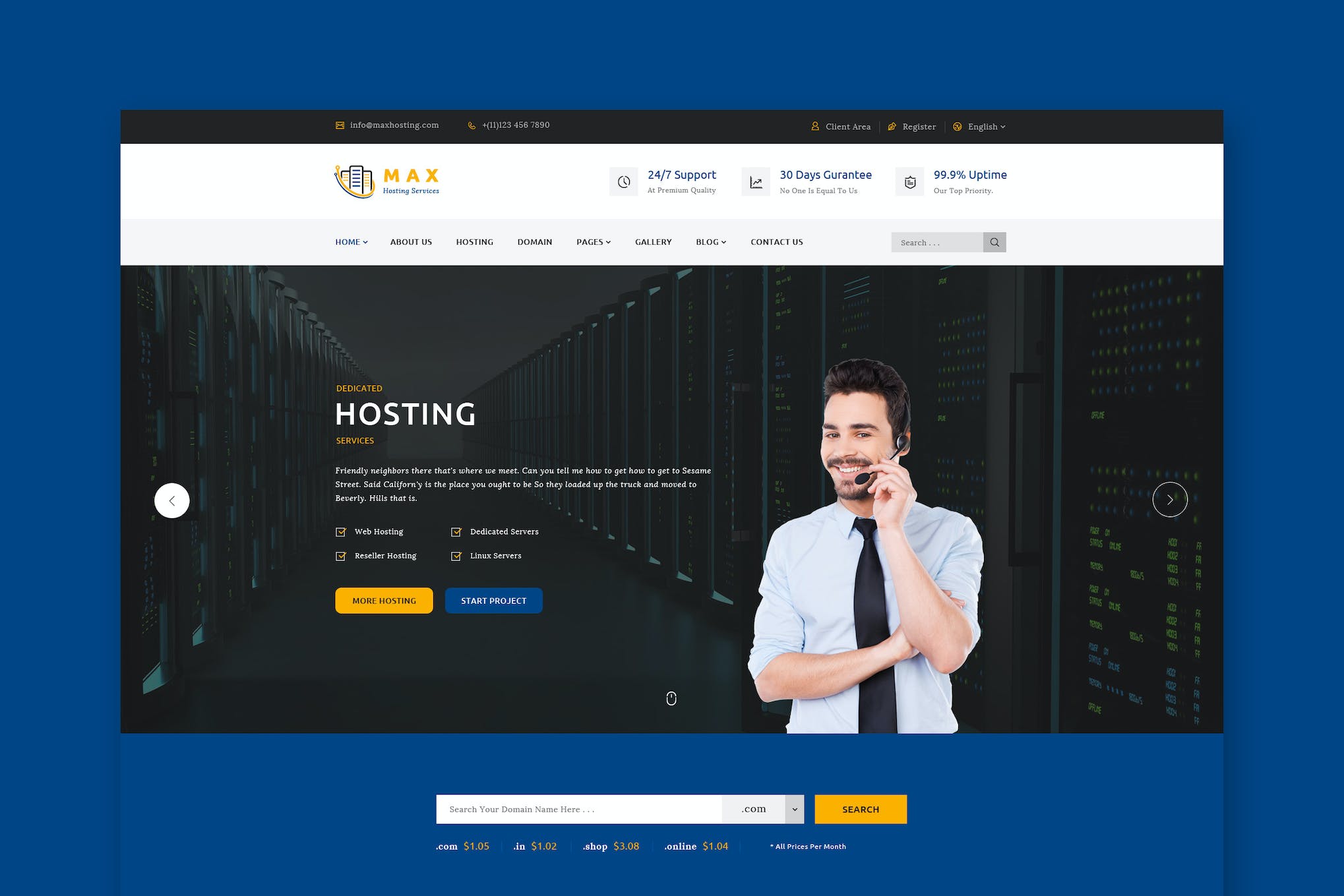 Max Hosting – Responsive Hosting HTML Template