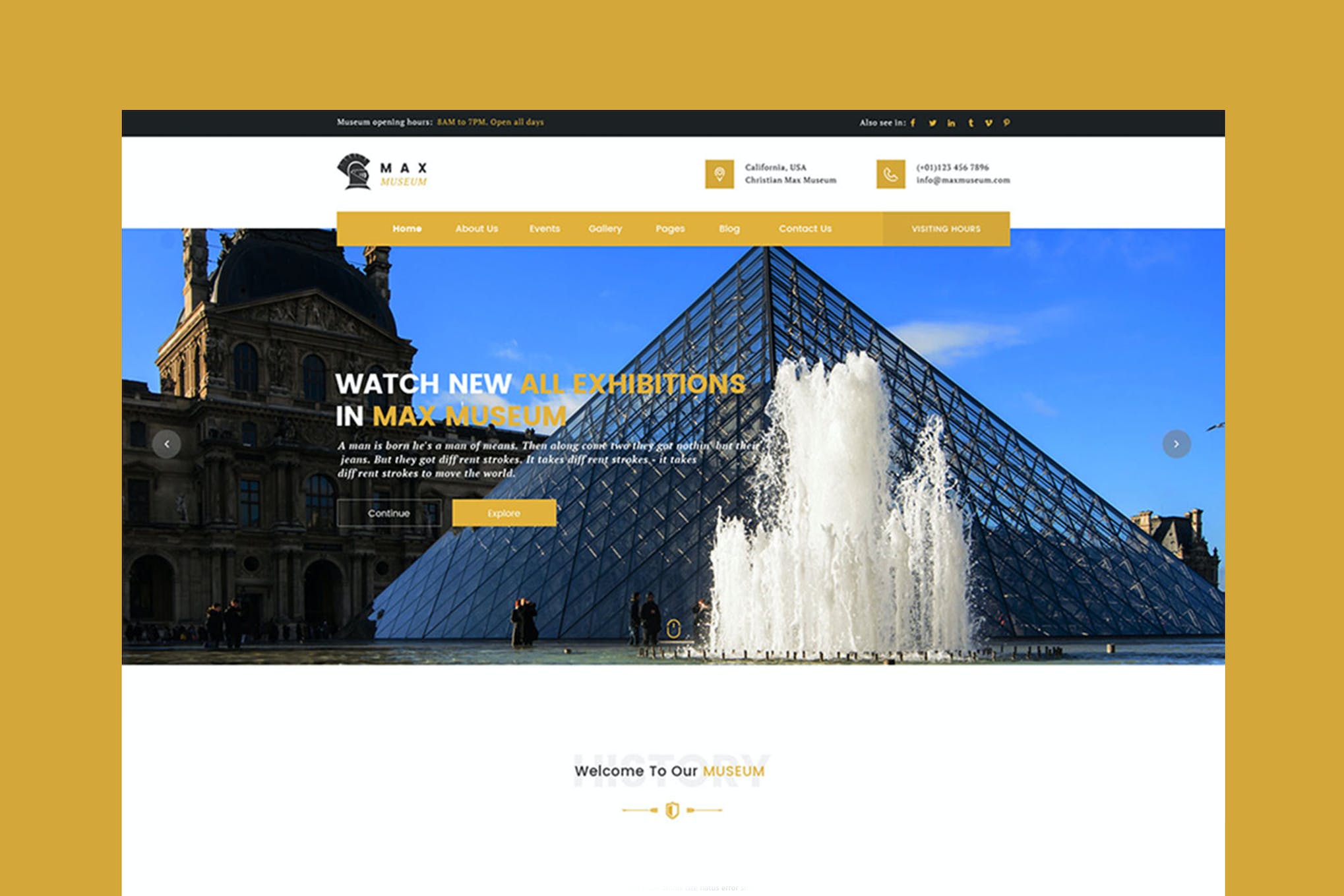 Max Museum – Historical & Artifacts Template