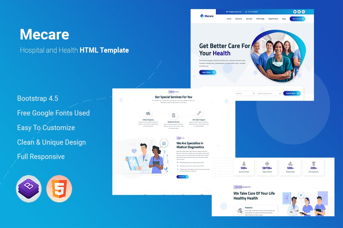 Mecare – Hospital and Health HTML Template