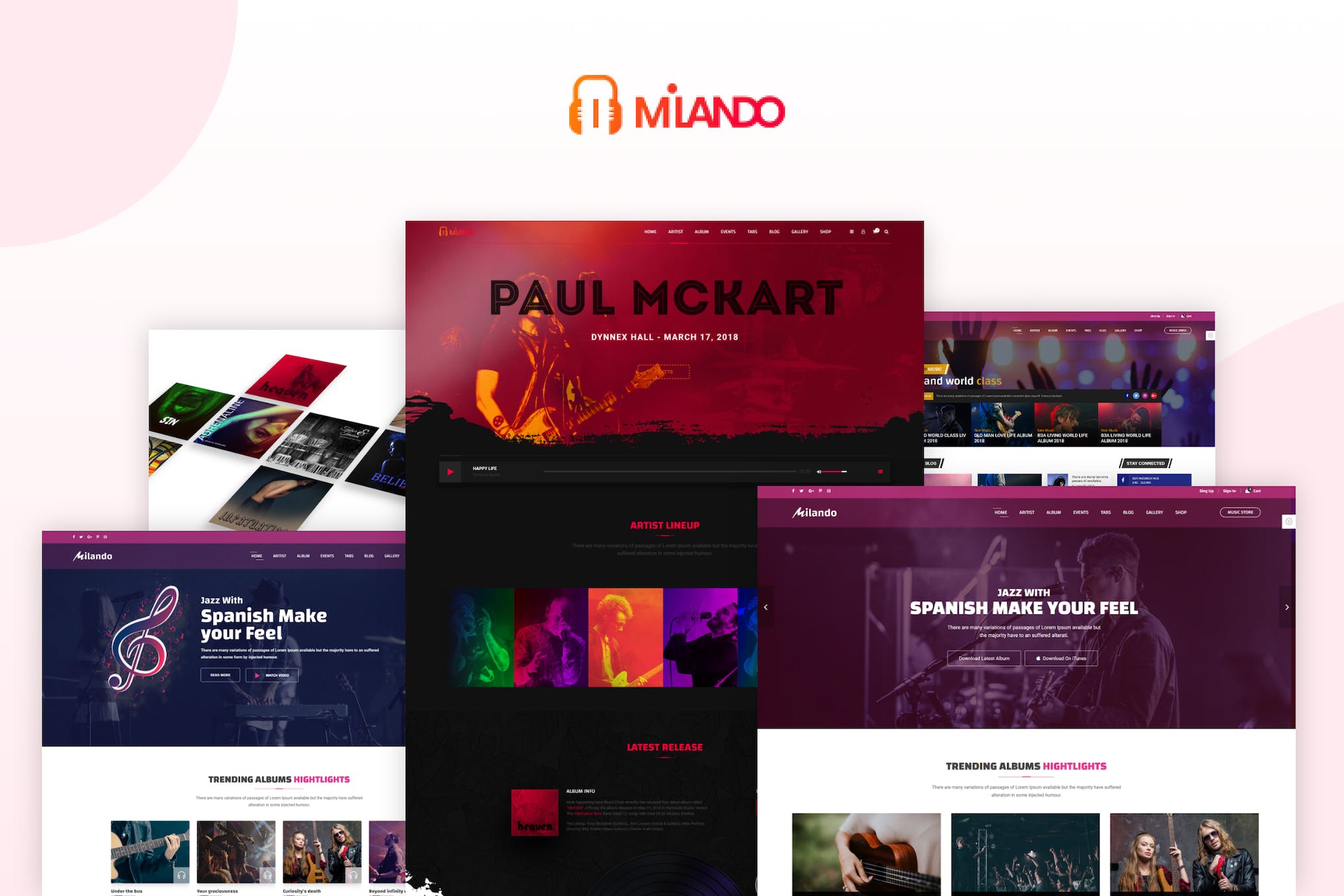 Milando – Music Portal Playback HTML Template