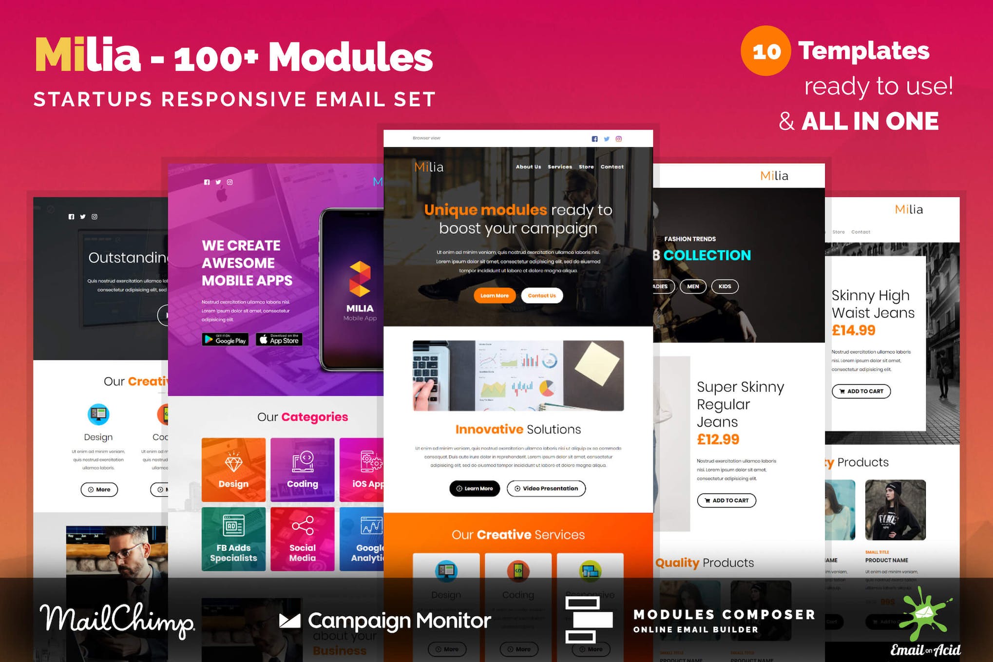 Milia – Responsive Email with 100+ Modules