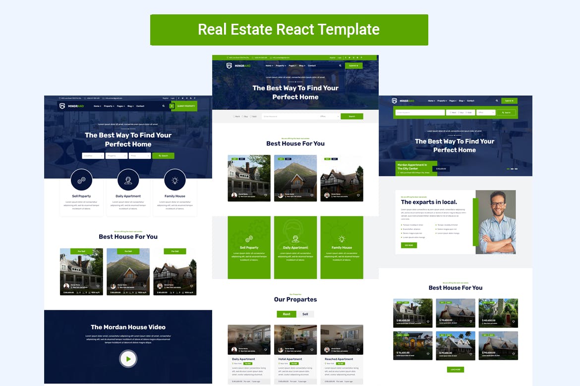 Mingrand – Modern Real Estate React  Template