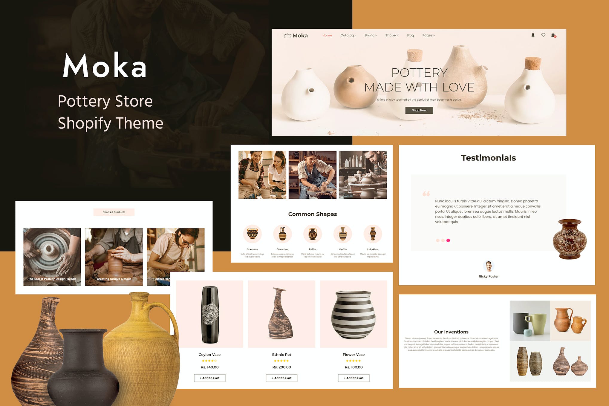 Moca – Ceramic Pots, Handmade Artist Shopify Theme