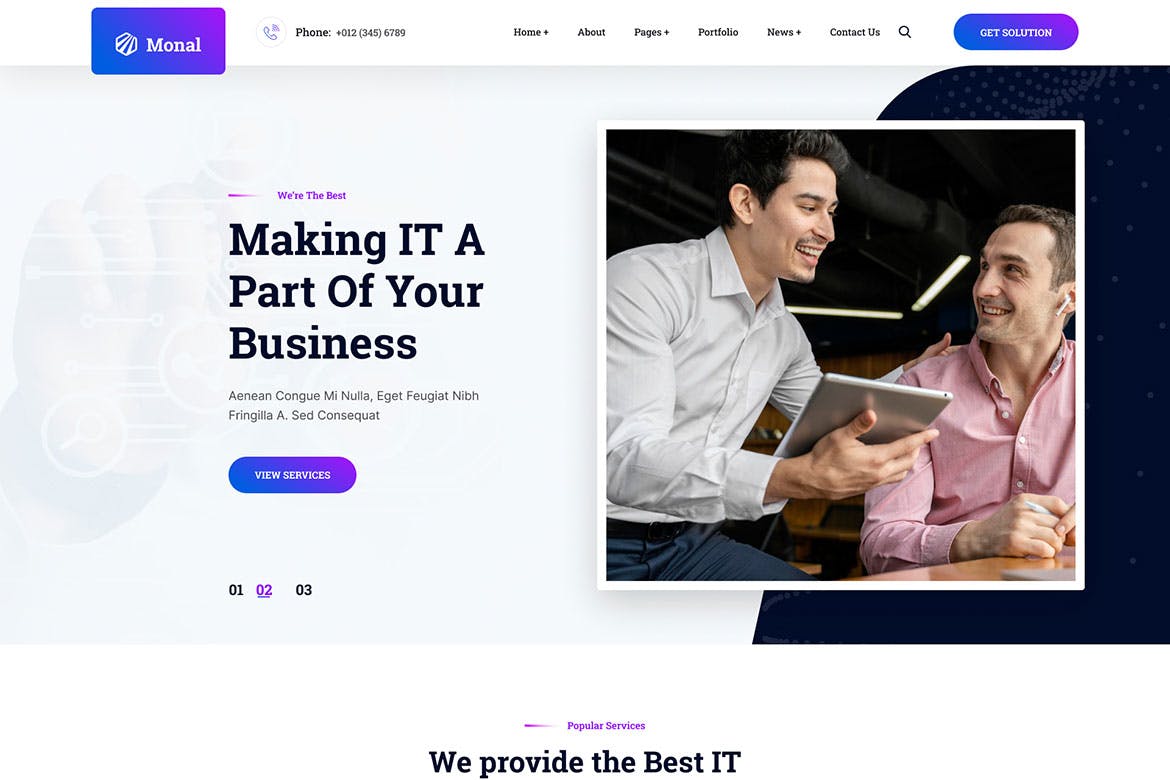 Monal – IT service HTML Template