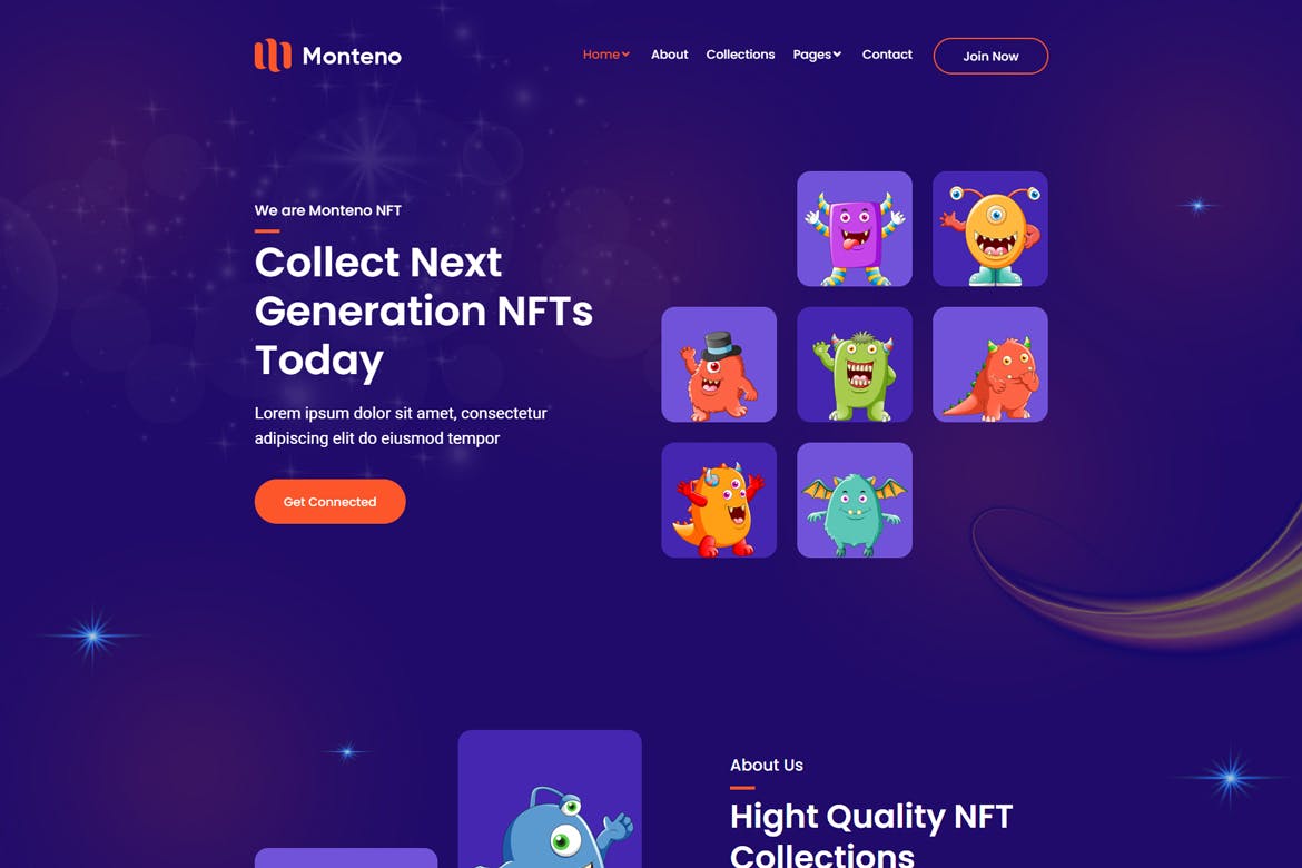 Monteno – NFT Portfolio React Template