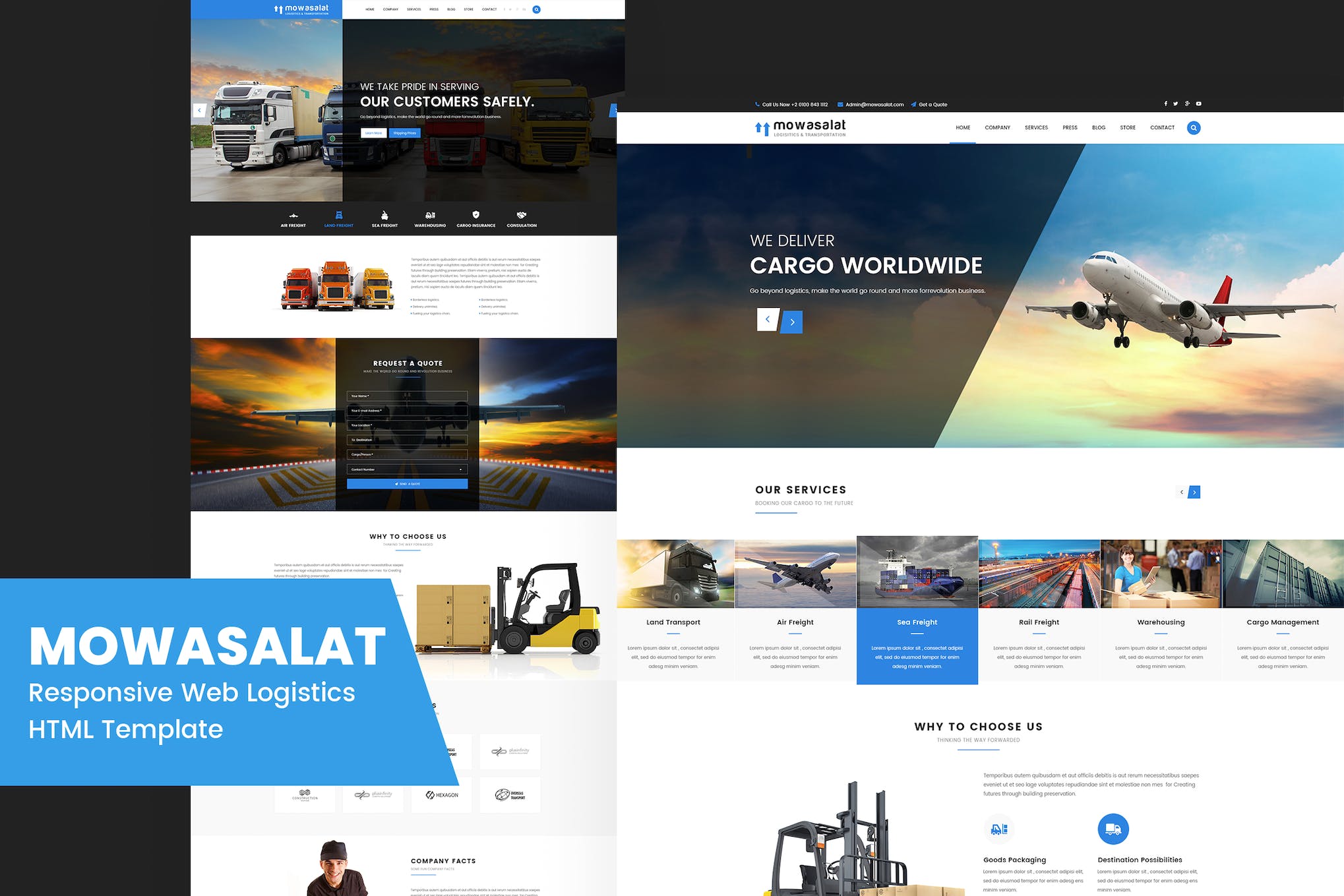 Mowasalat – Responsive Logistics HTML Template