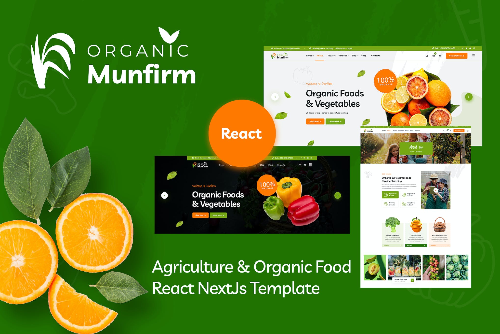 Munfirm – Organic Food Store React NextJs Template