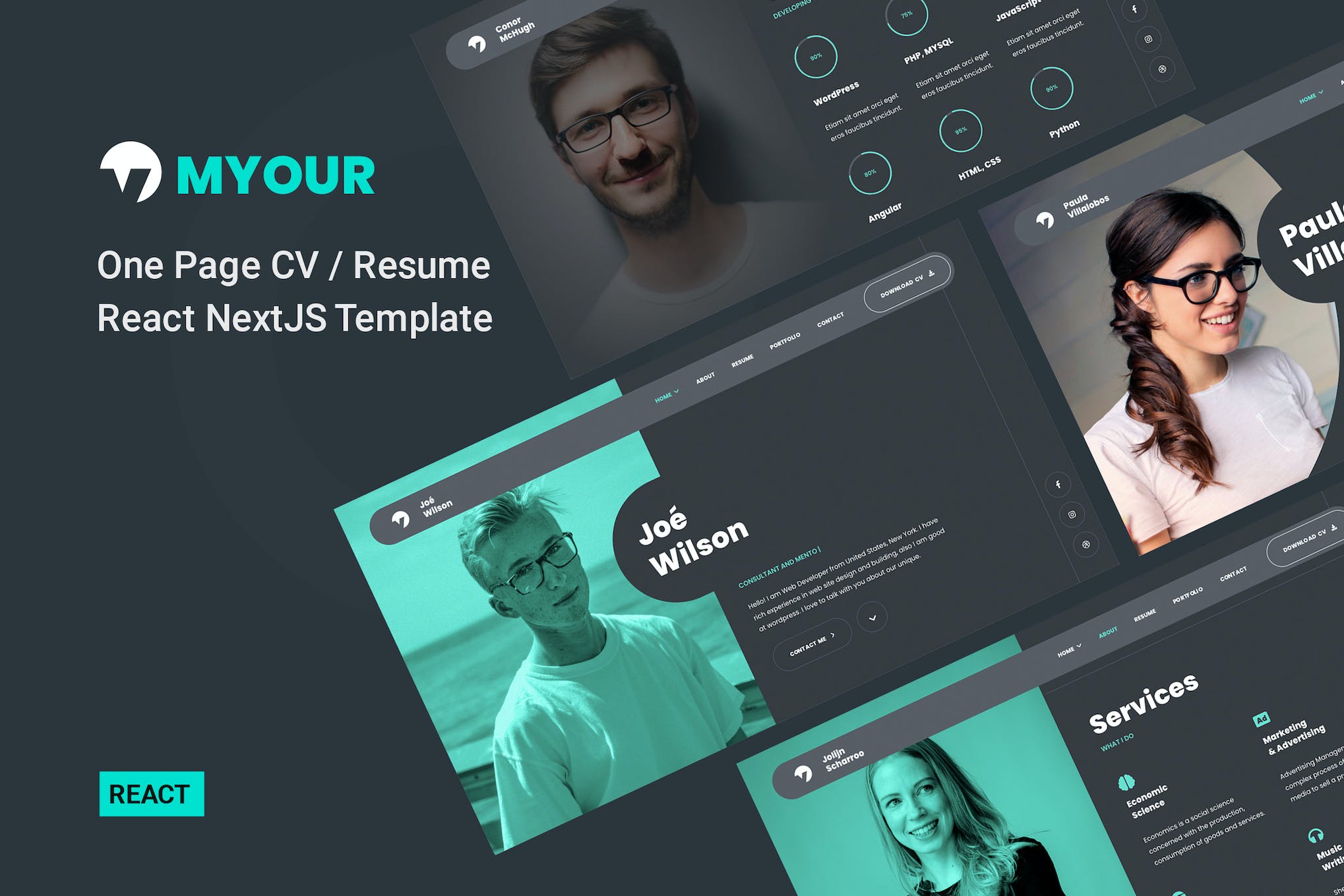 Myour – Personal Portfolio/CV Resume React NextJS