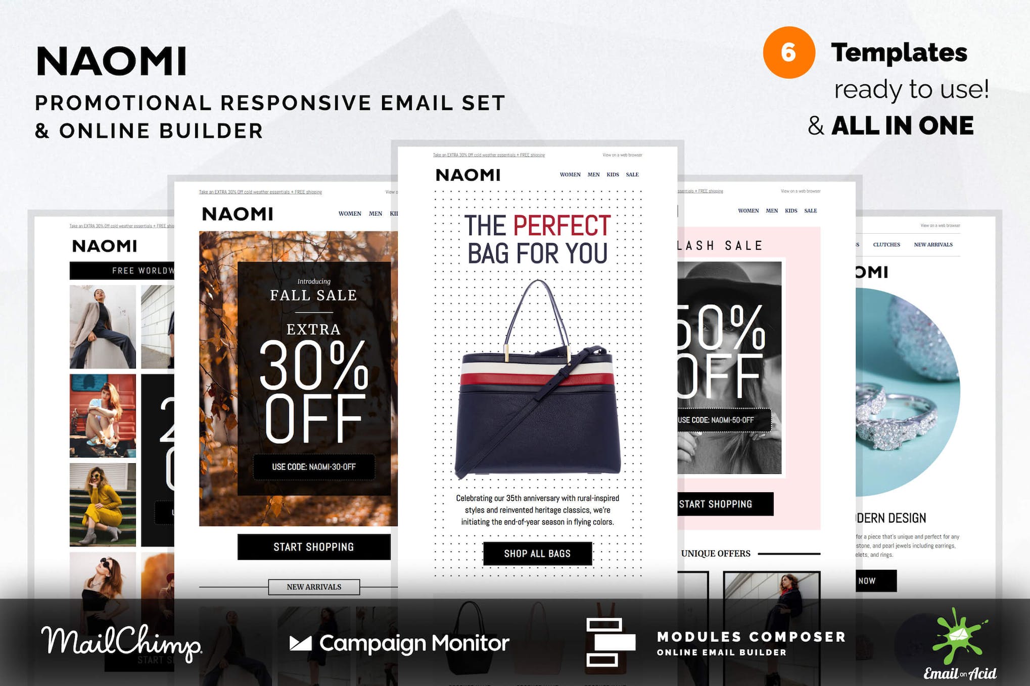 Naomi – Promotional Email Templates Set