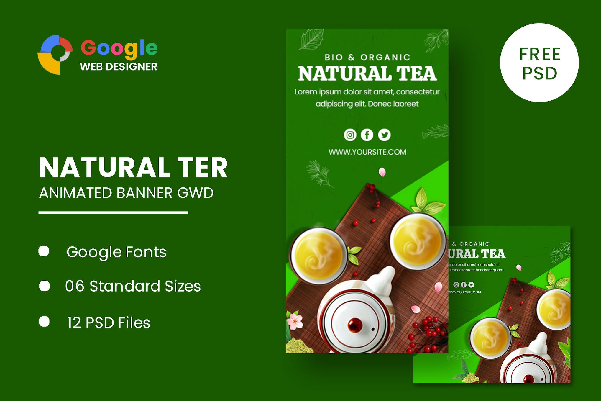 Natural Tea Animated Banner GWD