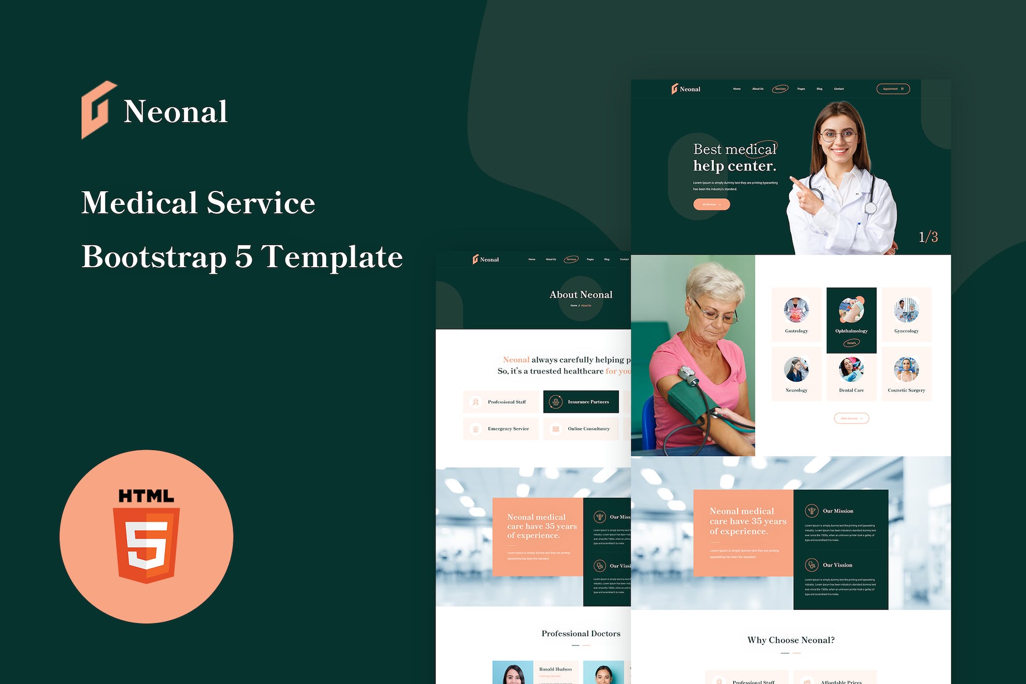 Neonal – Medical Service Bootstrap 5 Template