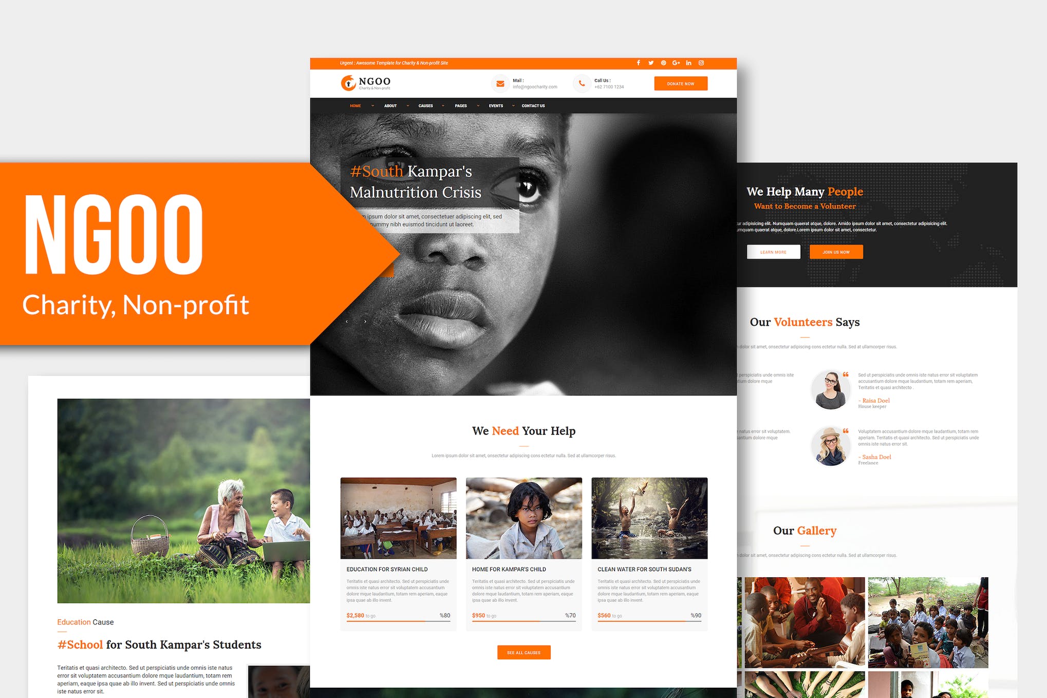 NGOO – Charity, Non-profit, HTML Template RS