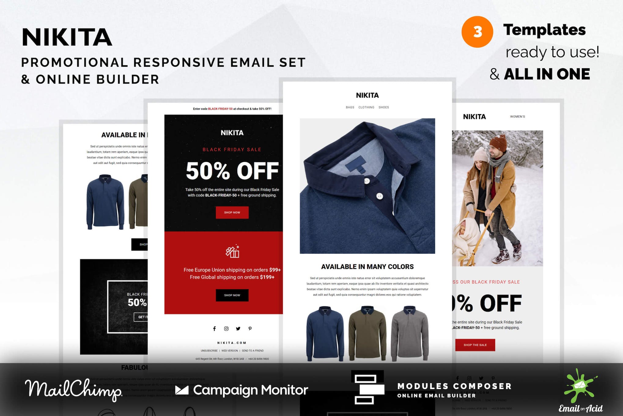 Nikita – Promotional Email Templates Set