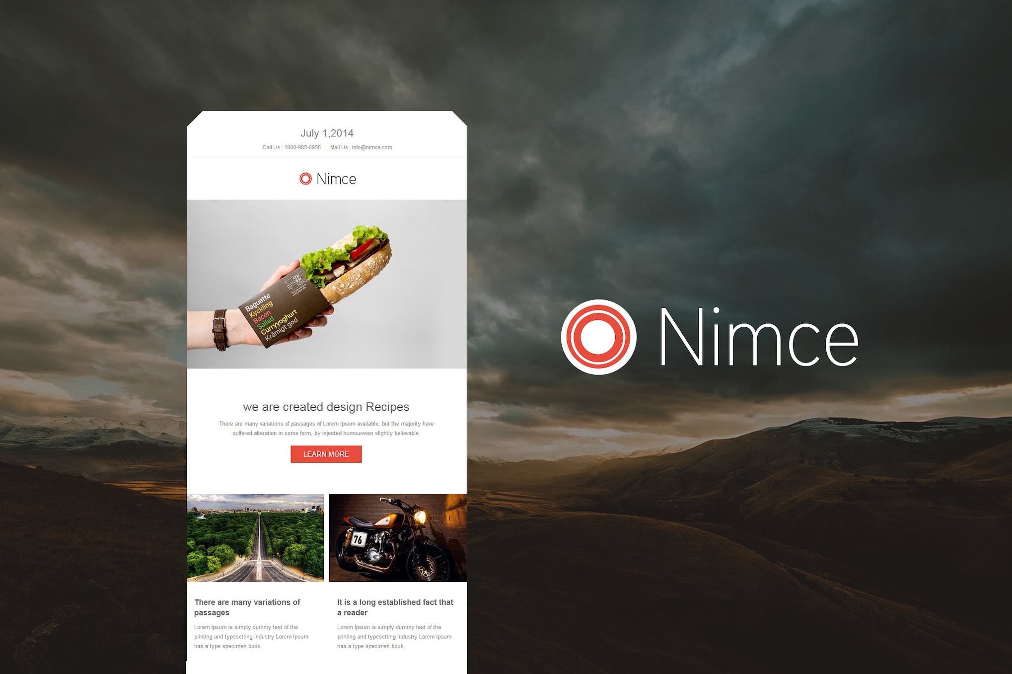 Nimce – Responsive Email Template