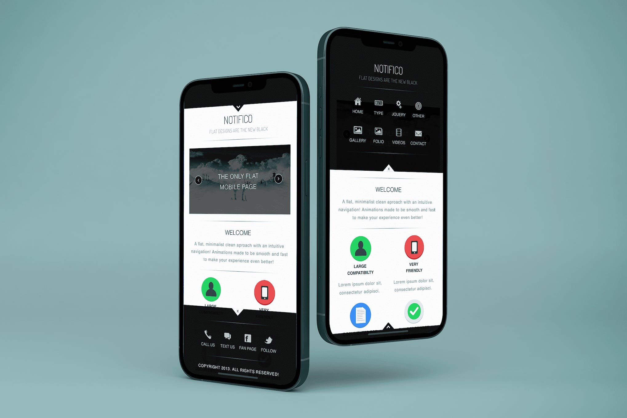 Notifico | Mobile Website Template