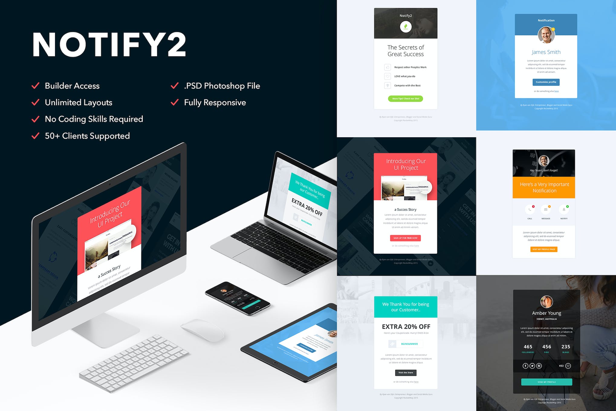 Notify2 – 6 Emails + Themebuilder Access