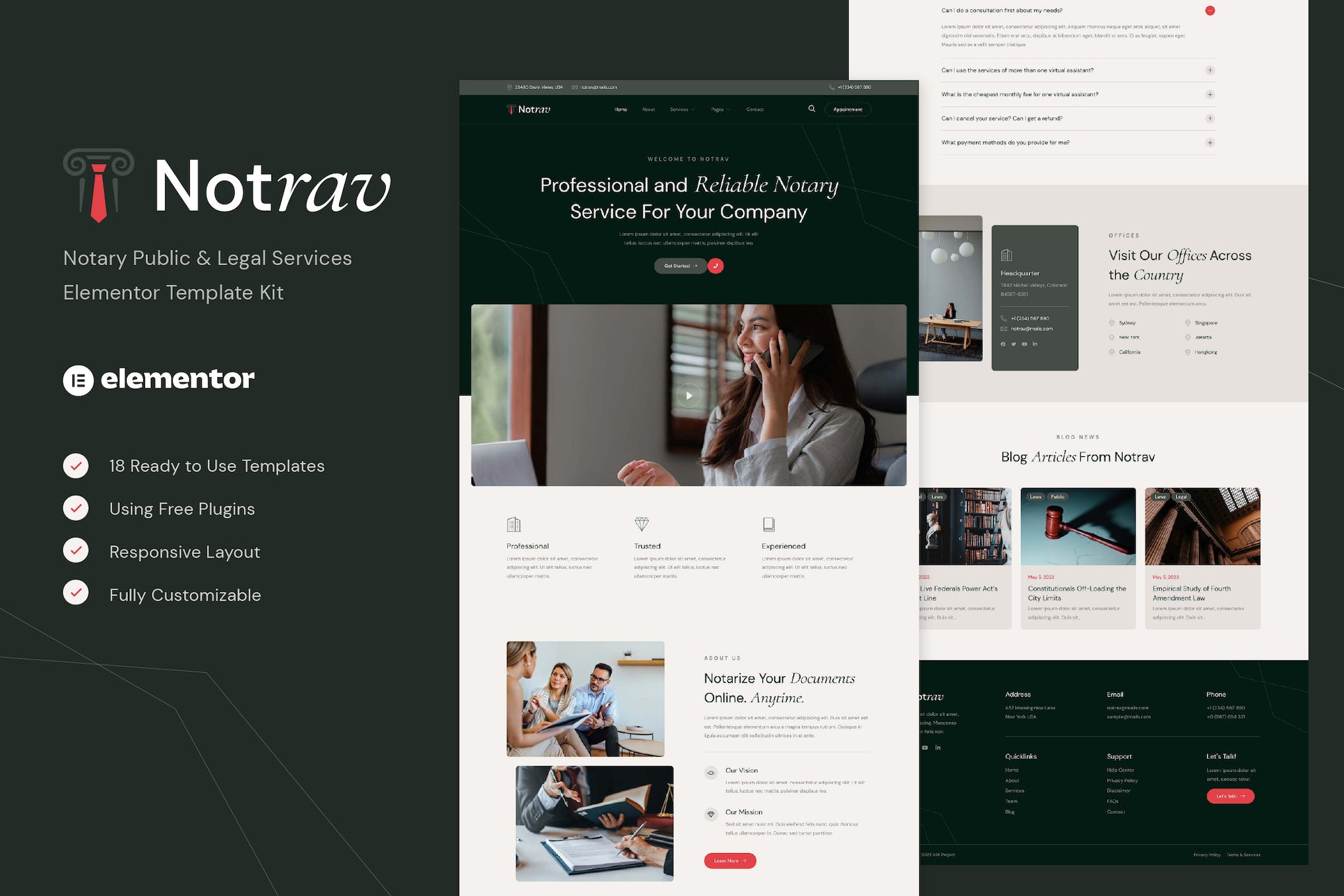 Notrav – Notary Public & Legal Services Elementor Template Kit