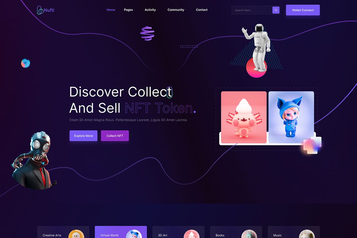 Nufti – NFT Marketplace HTML Template