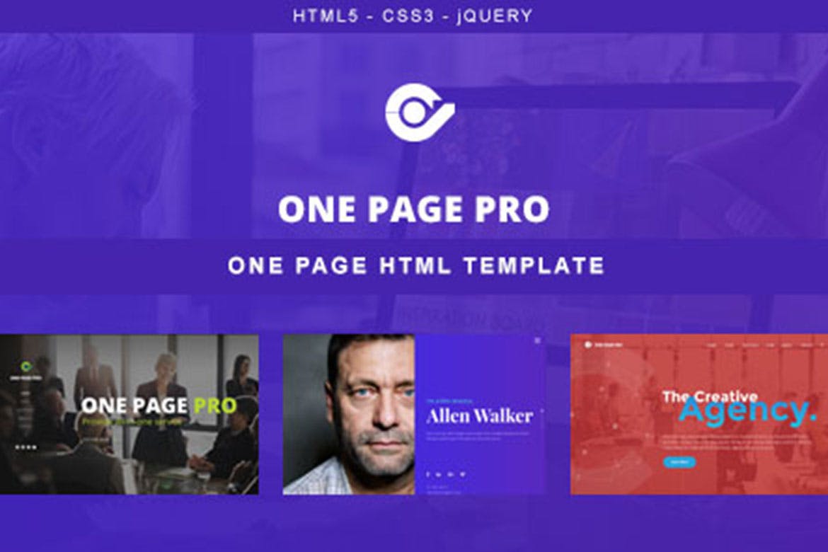 One Page Pro – Multi Purpose OnePage HTML Template