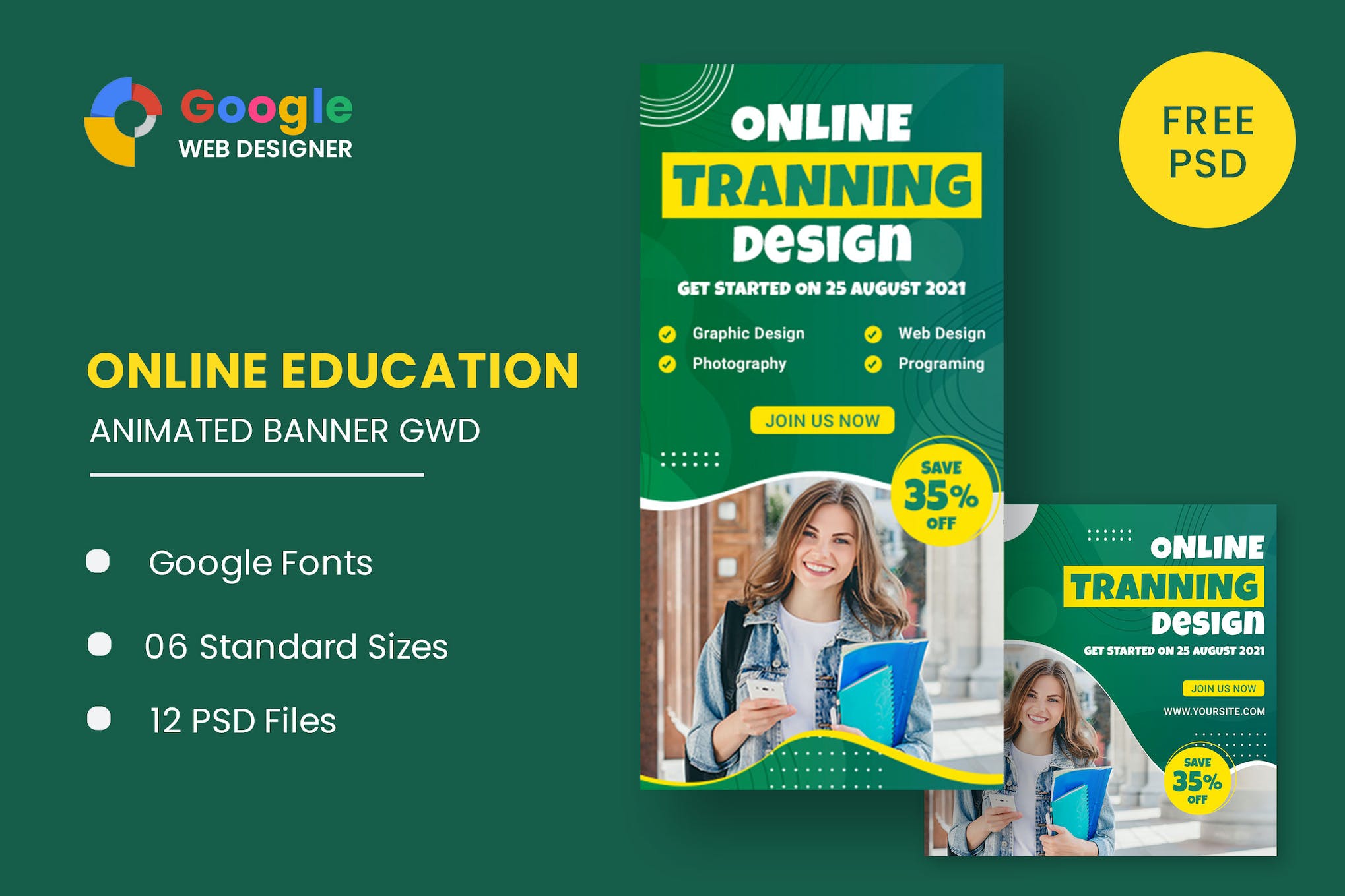 Online Course Study HTML5 Banner Ads GWD