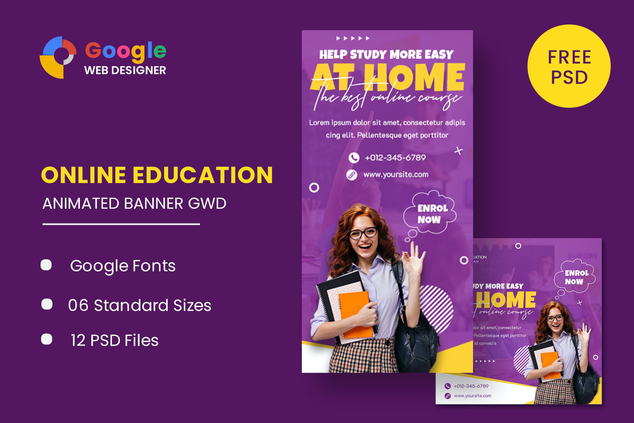 Online Education Animated Banner GWD