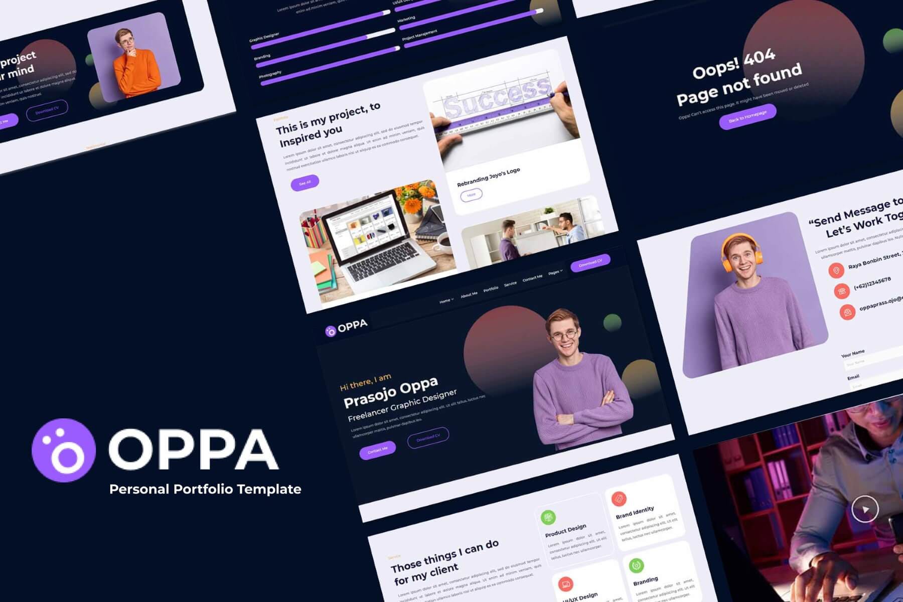 Oppa – Personal Portfolio Web Template