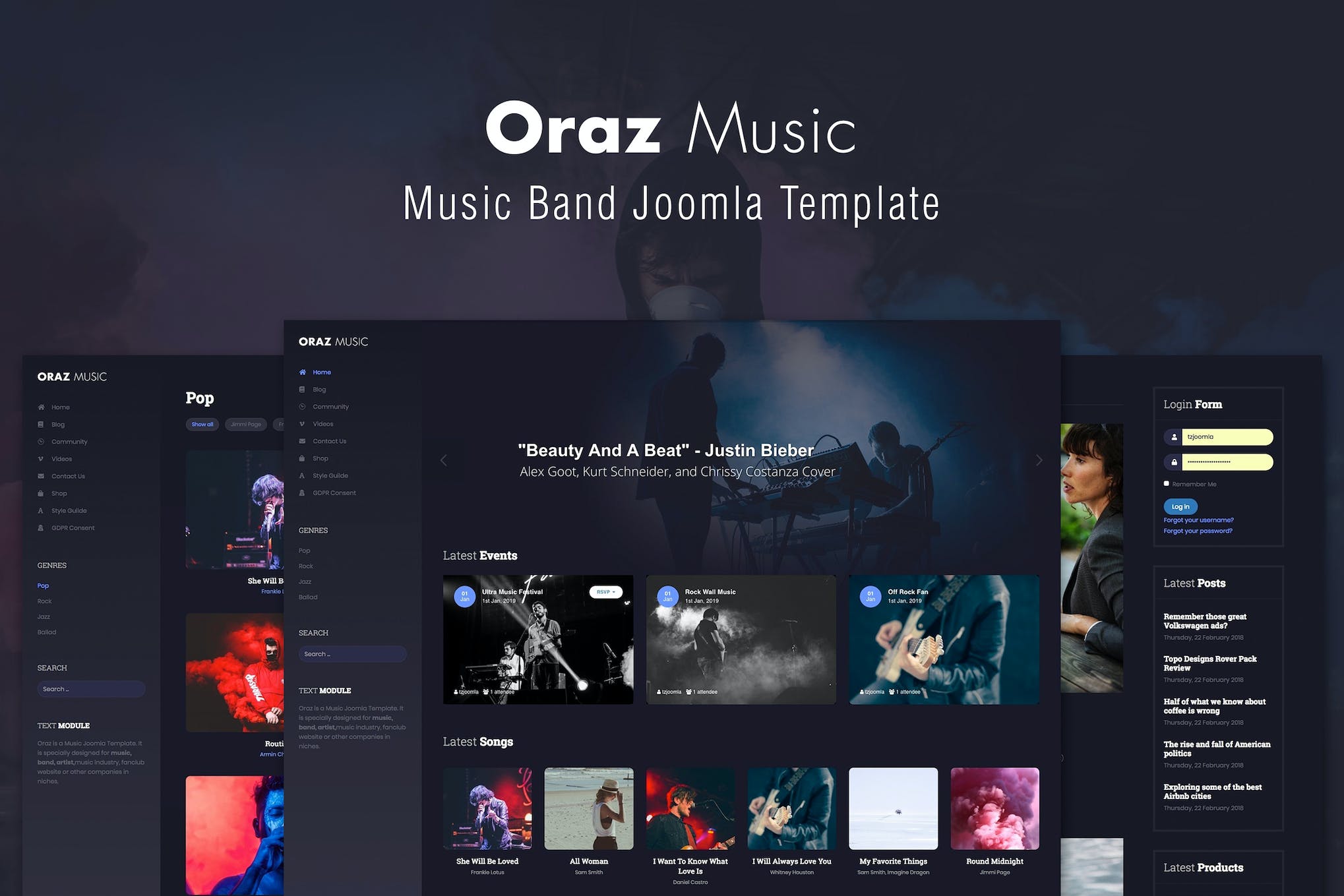 Oraz – Music Band Joomla Template