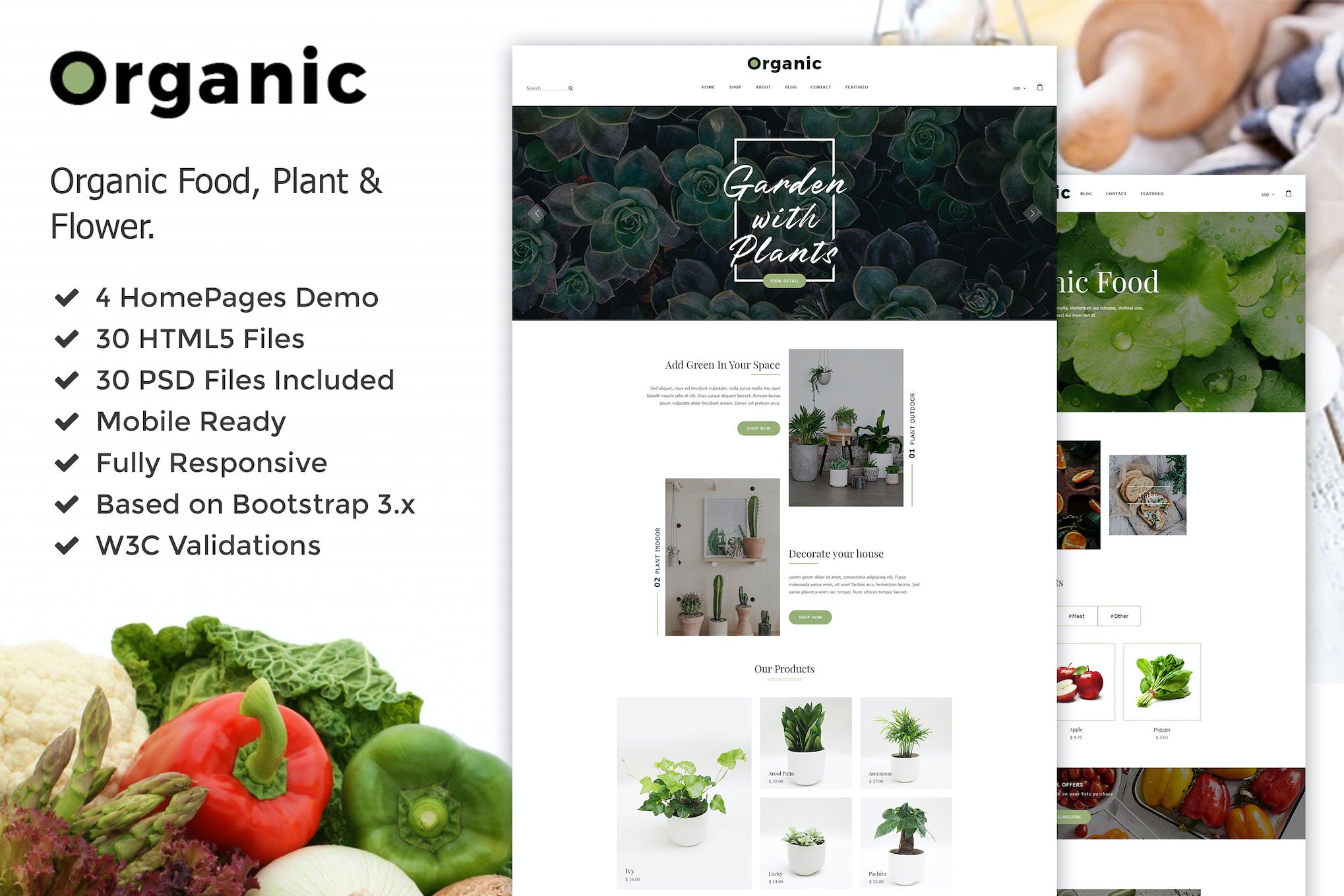 Organic – Plant, Flower & Food HTML5 Template