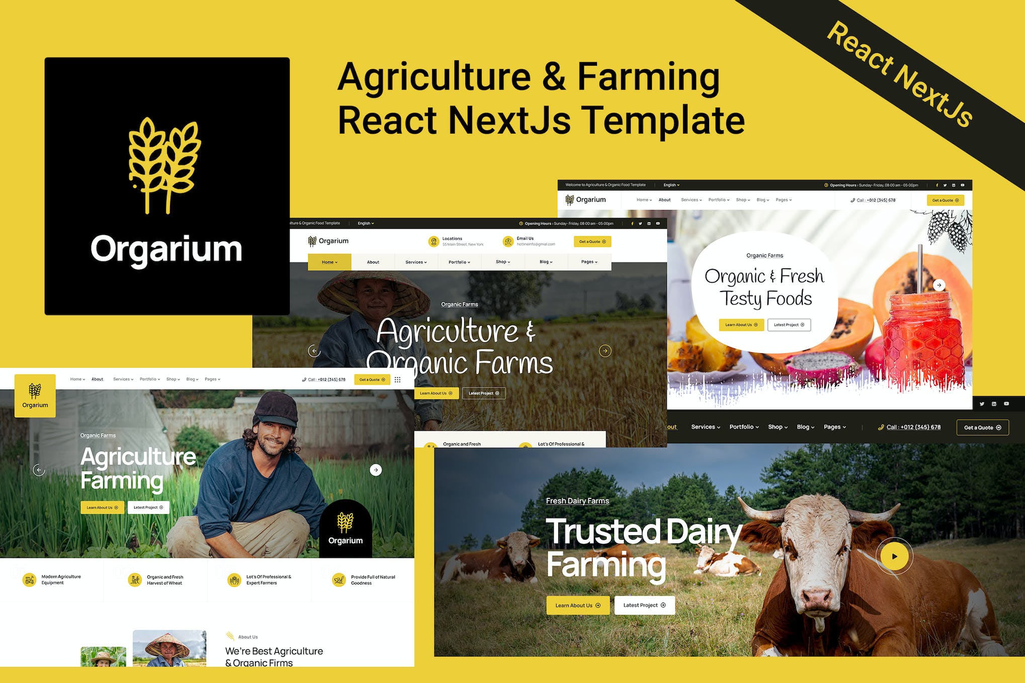 Orgarium – Agriculture & Farming React Template