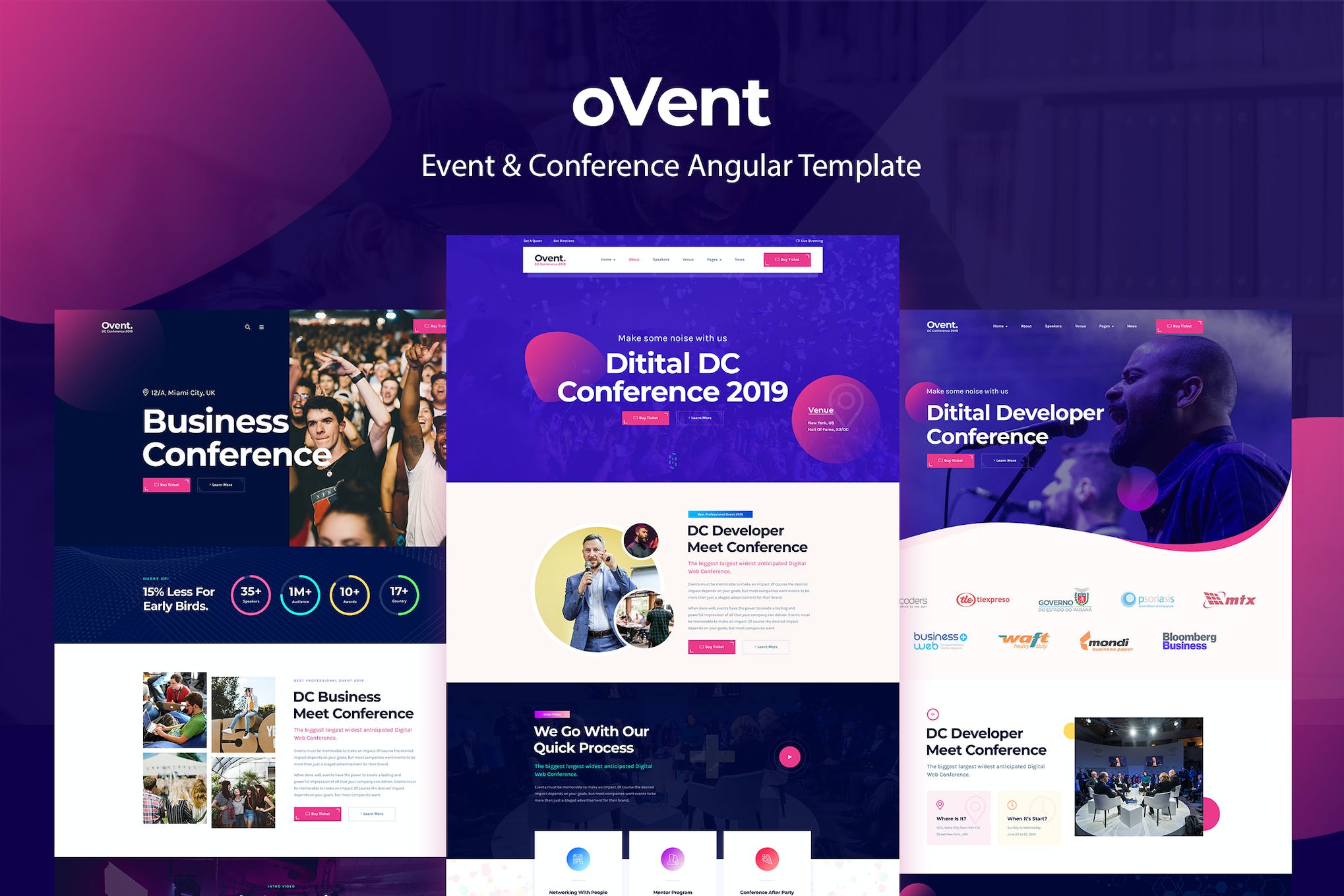 Ovent – Angular 11 Event Conference & Meetup Templ