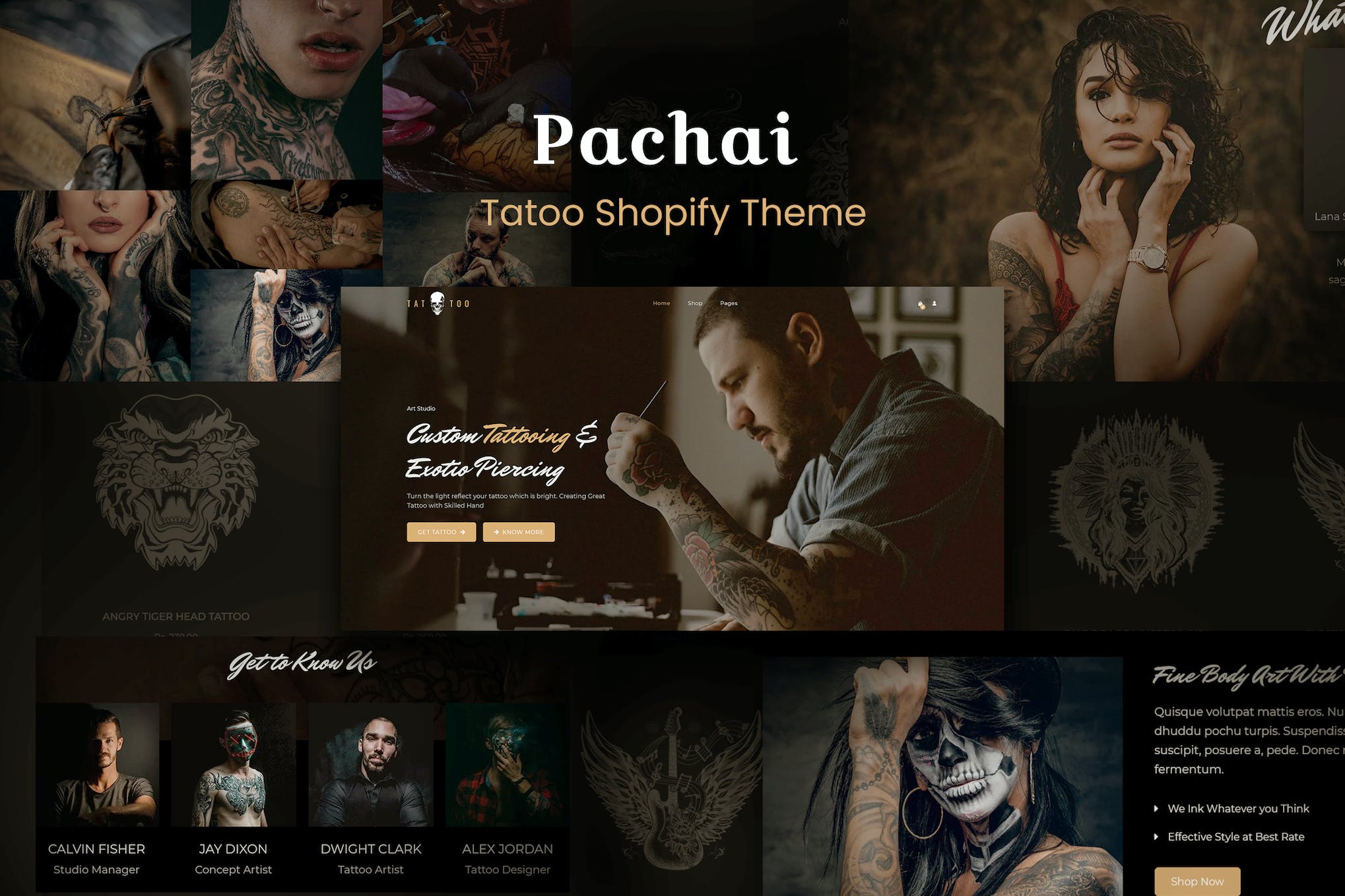 Pachai – Responsive Salon, Tattoo Shopify Theme