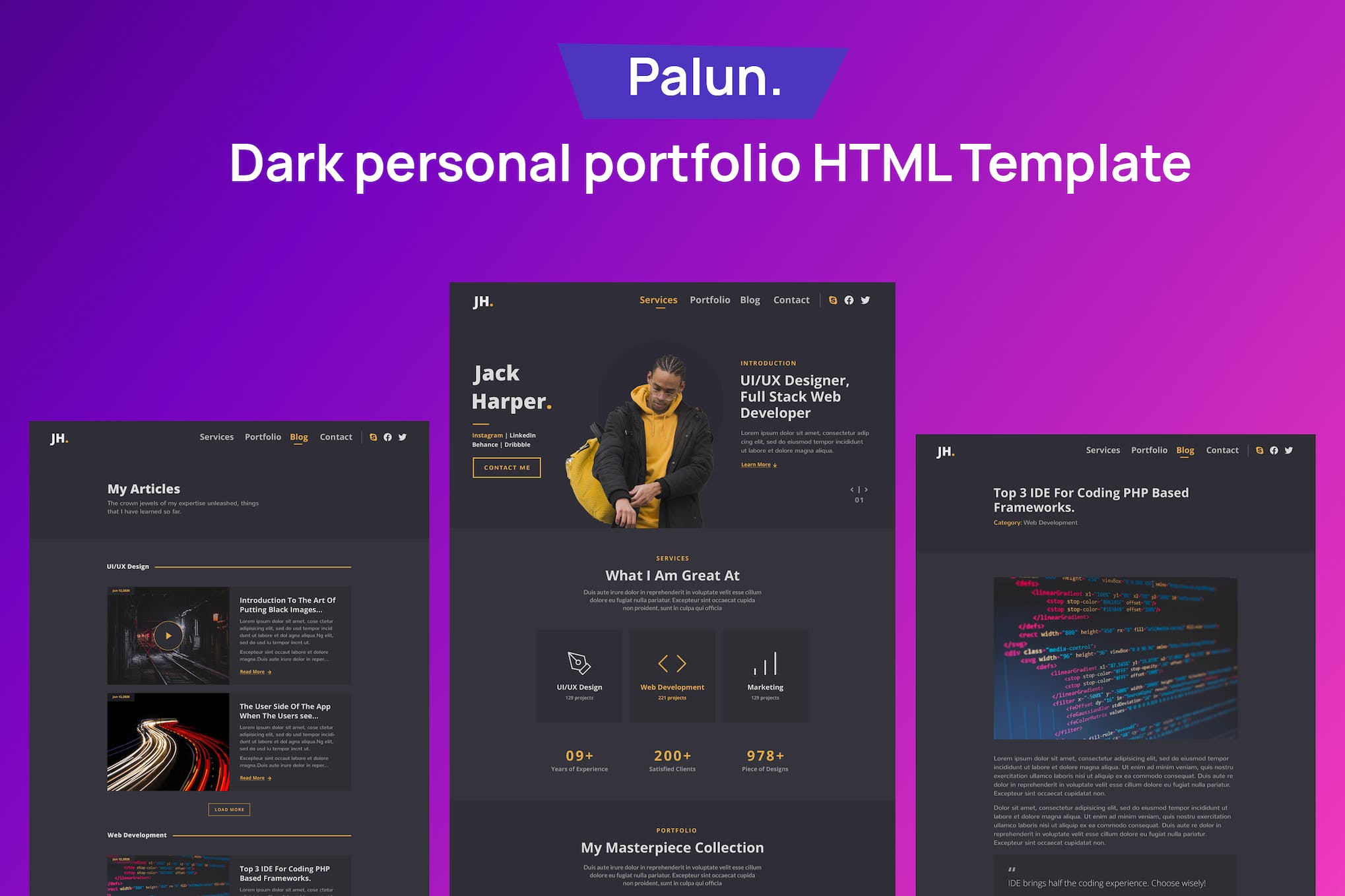 Palun – Personal Portfolio HTML Template