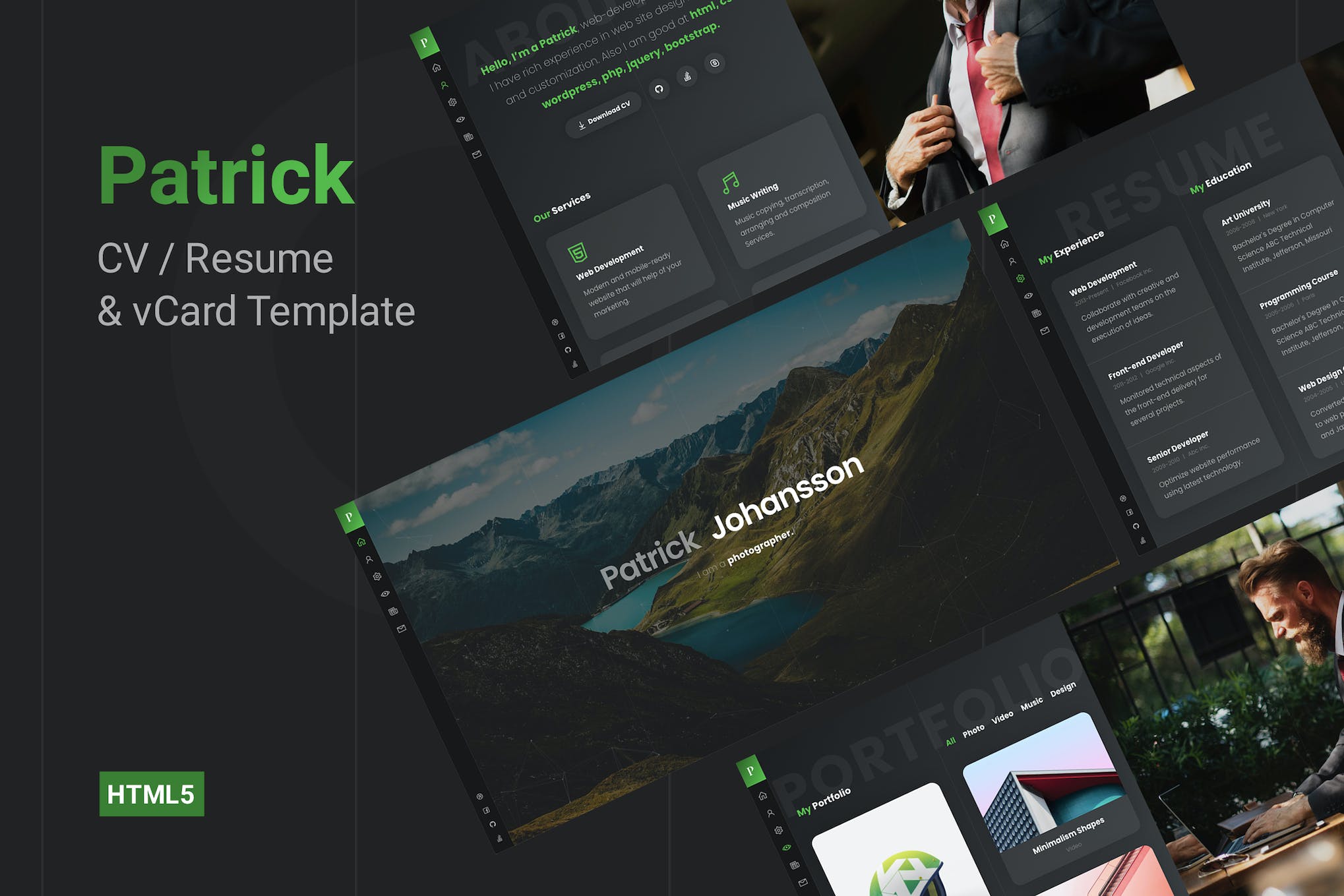 Patrick – Personal vCard Resume Template