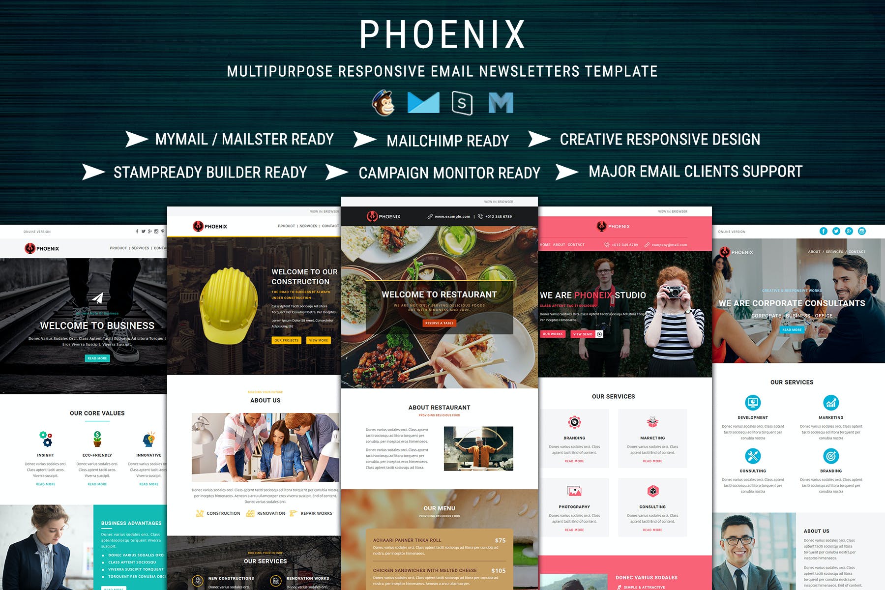 PHOENIX – Multi-Concept Responsive Email Pack