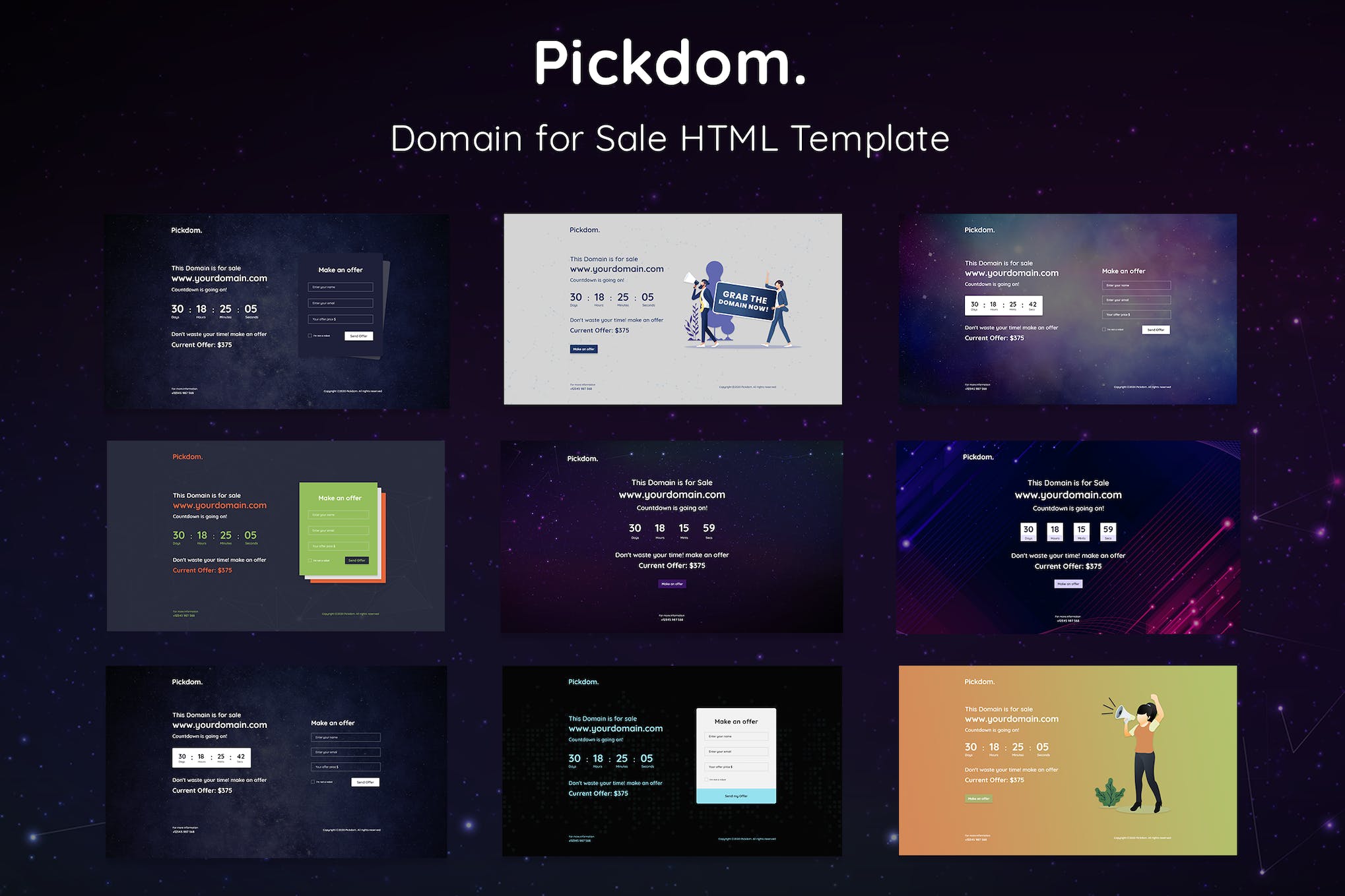 Pickdom – Domain for Sale HTML Template