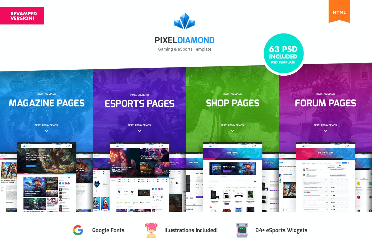 Pixel Diamond – HTML eSports and Magazine