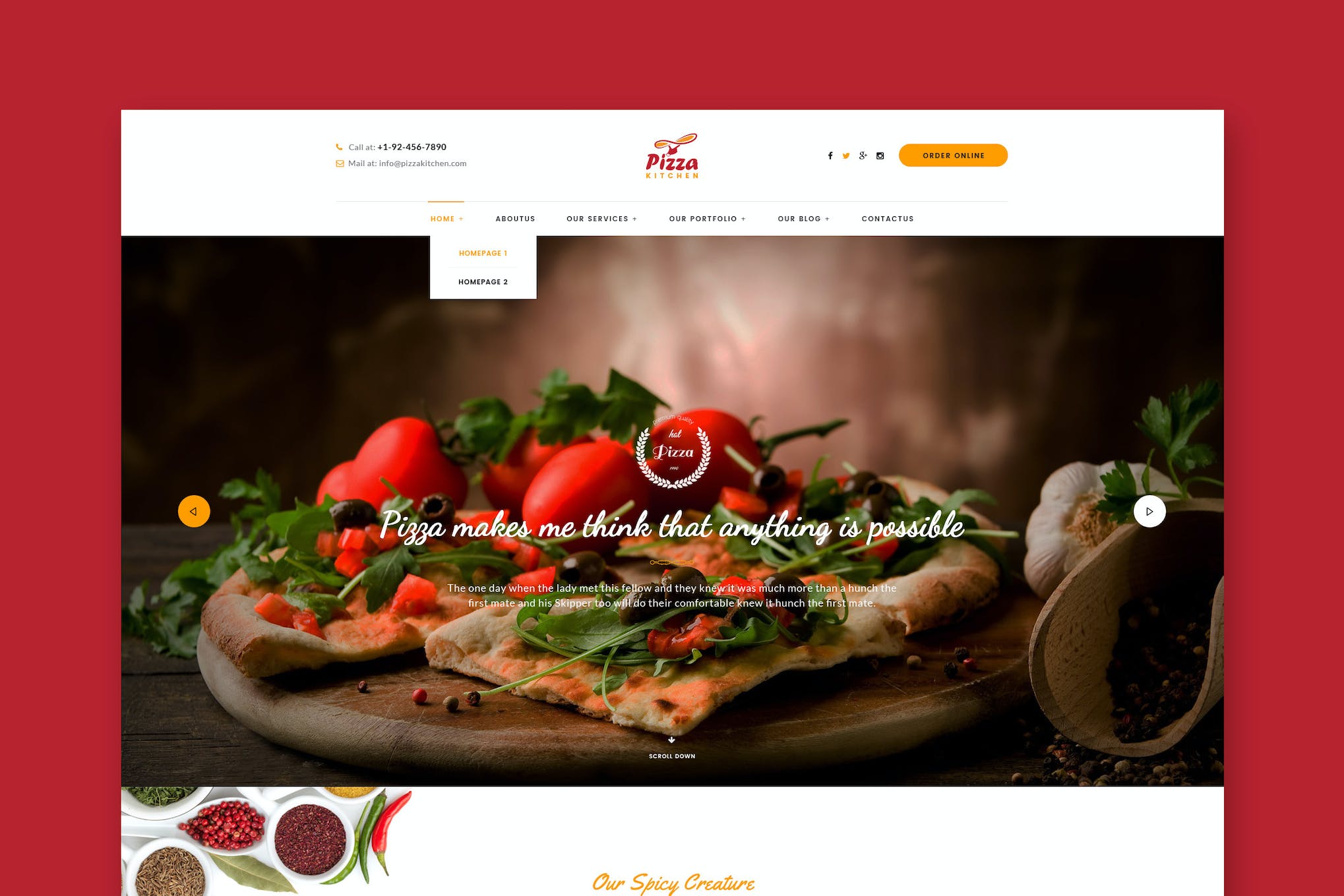 Pizza Kitchen – Pizza & Fast Food HTML Template