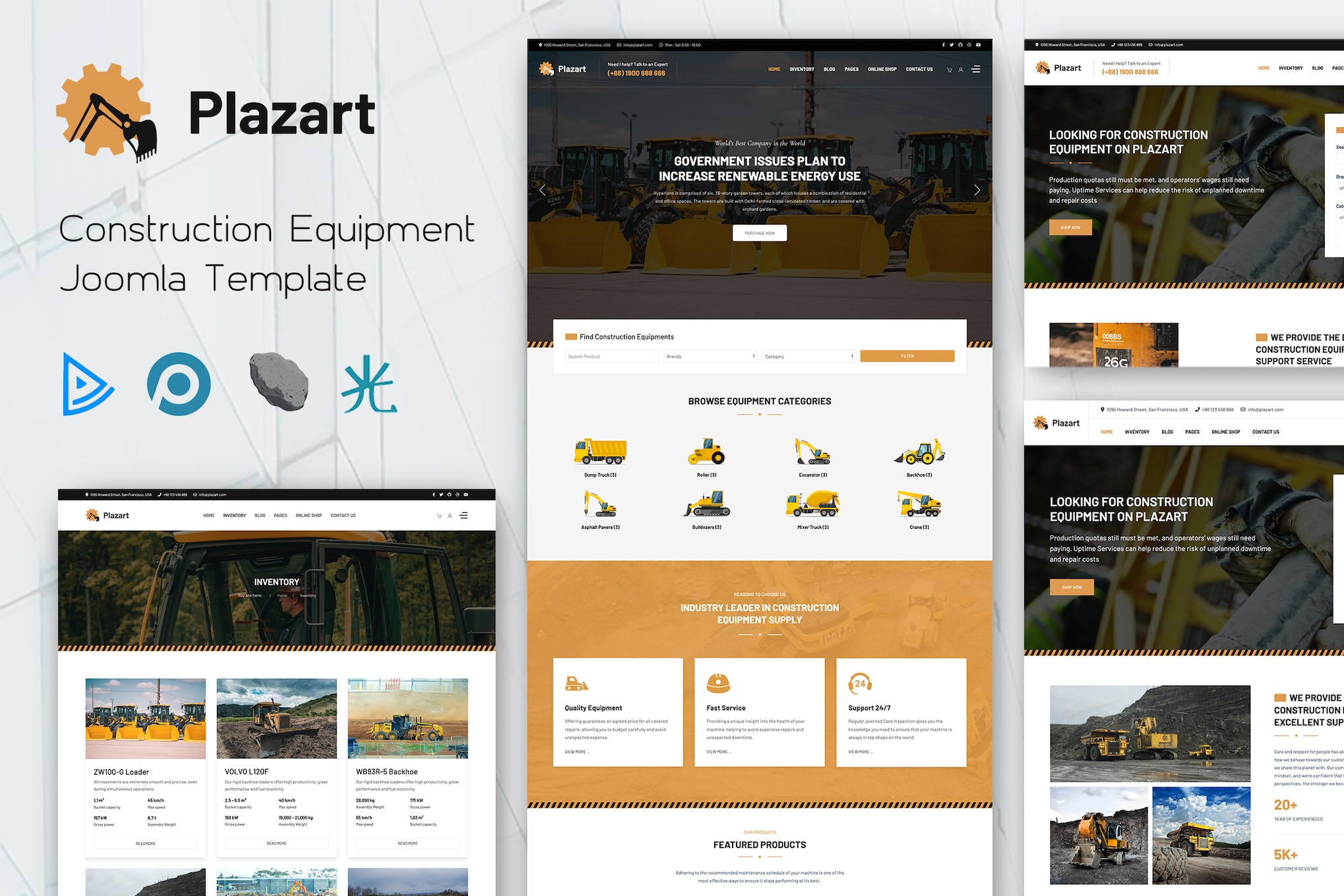 Plazart – Construction Equipment Joomla Template