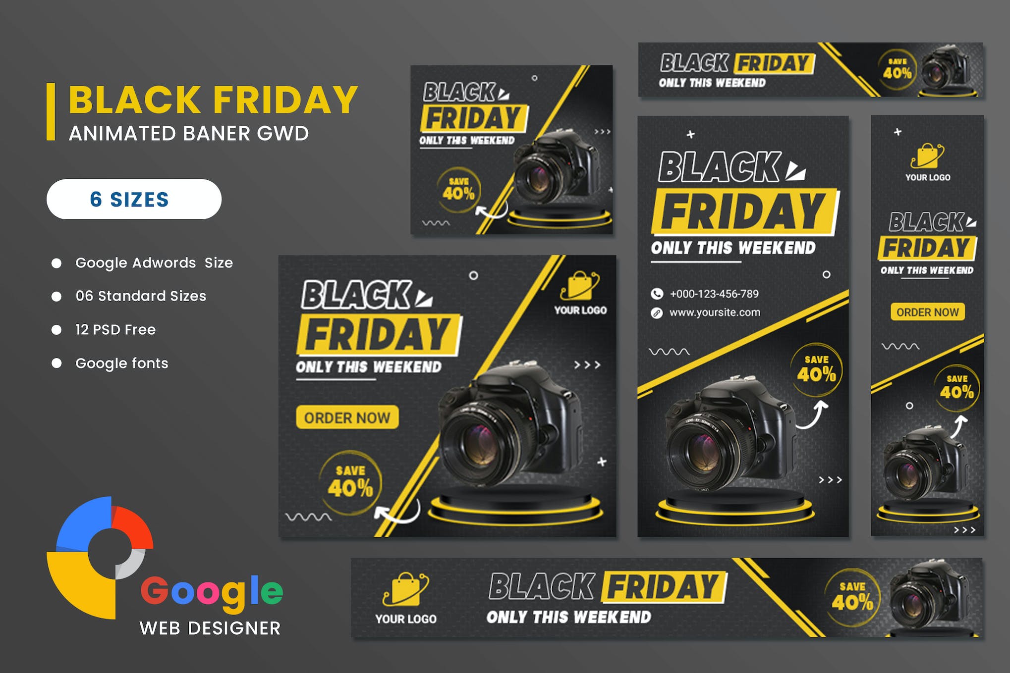 Product Sale Black Friday HTML5 Banner Ads GWD