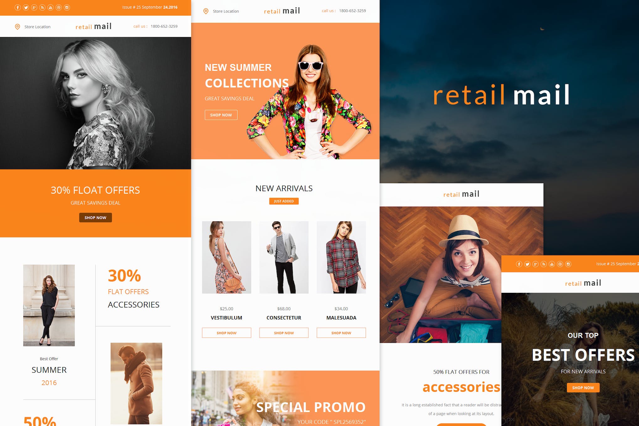 Retail Mail – Responsive E-mail Templates set