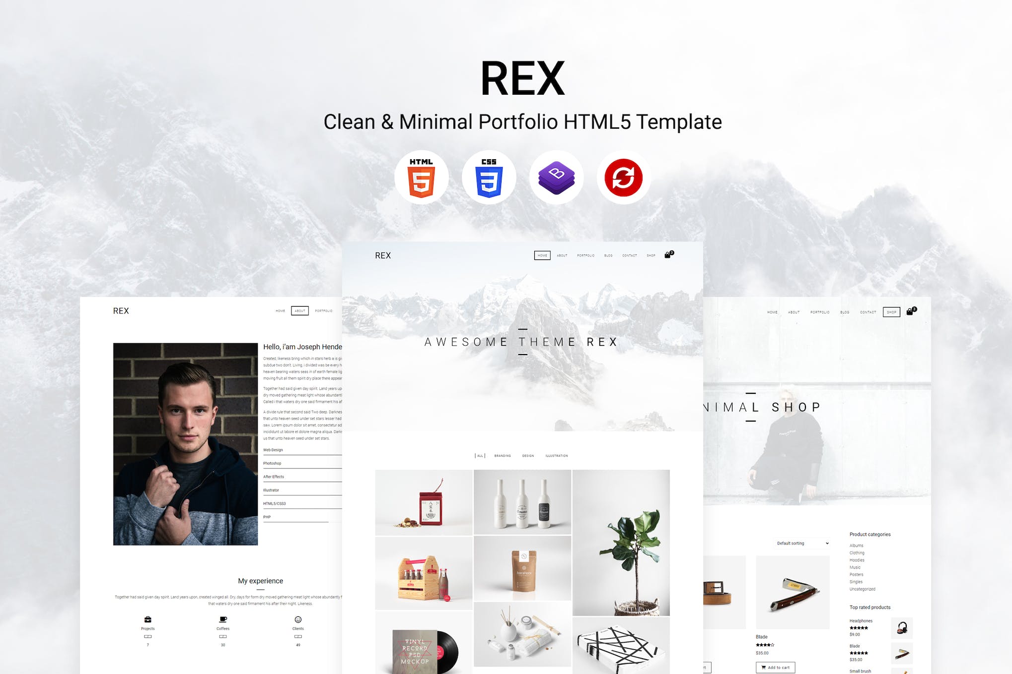 Rex – Clean & Minimal Portfolio HTML5 Template