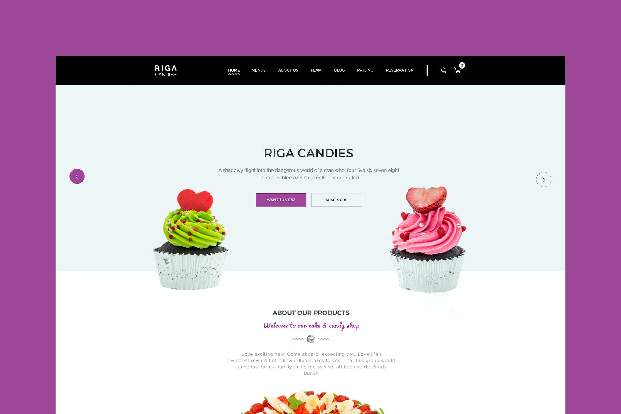 Riga – Candy & Sweets HTML Template