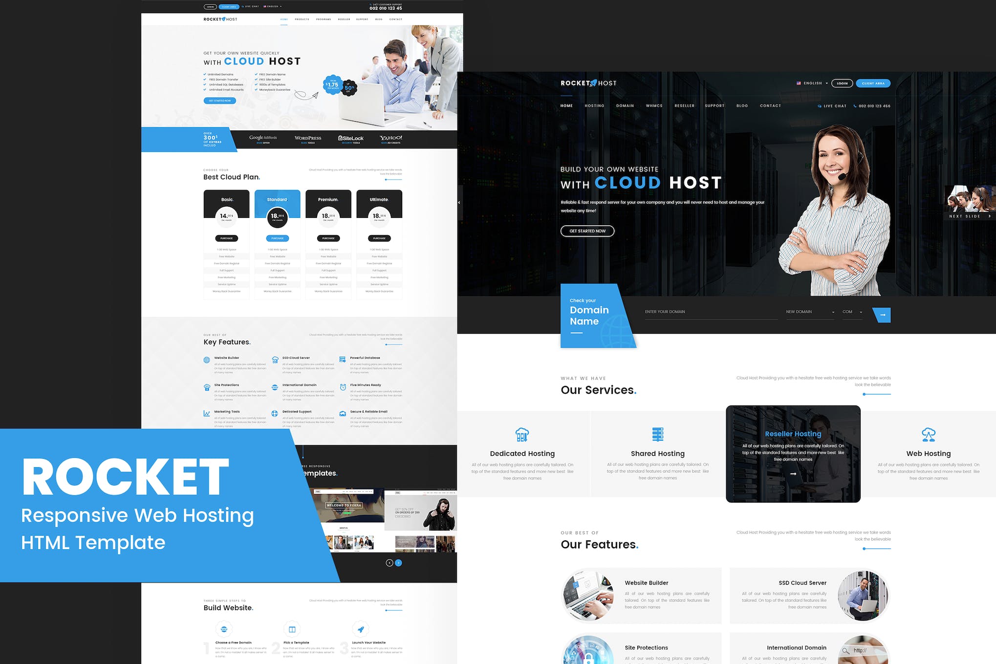 Rocket Hosting HTML Template