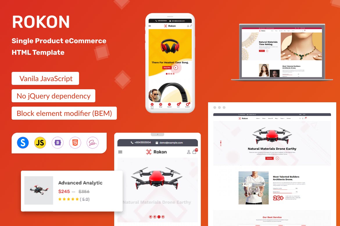 Rokon – Single Product eCommerce HTML Template