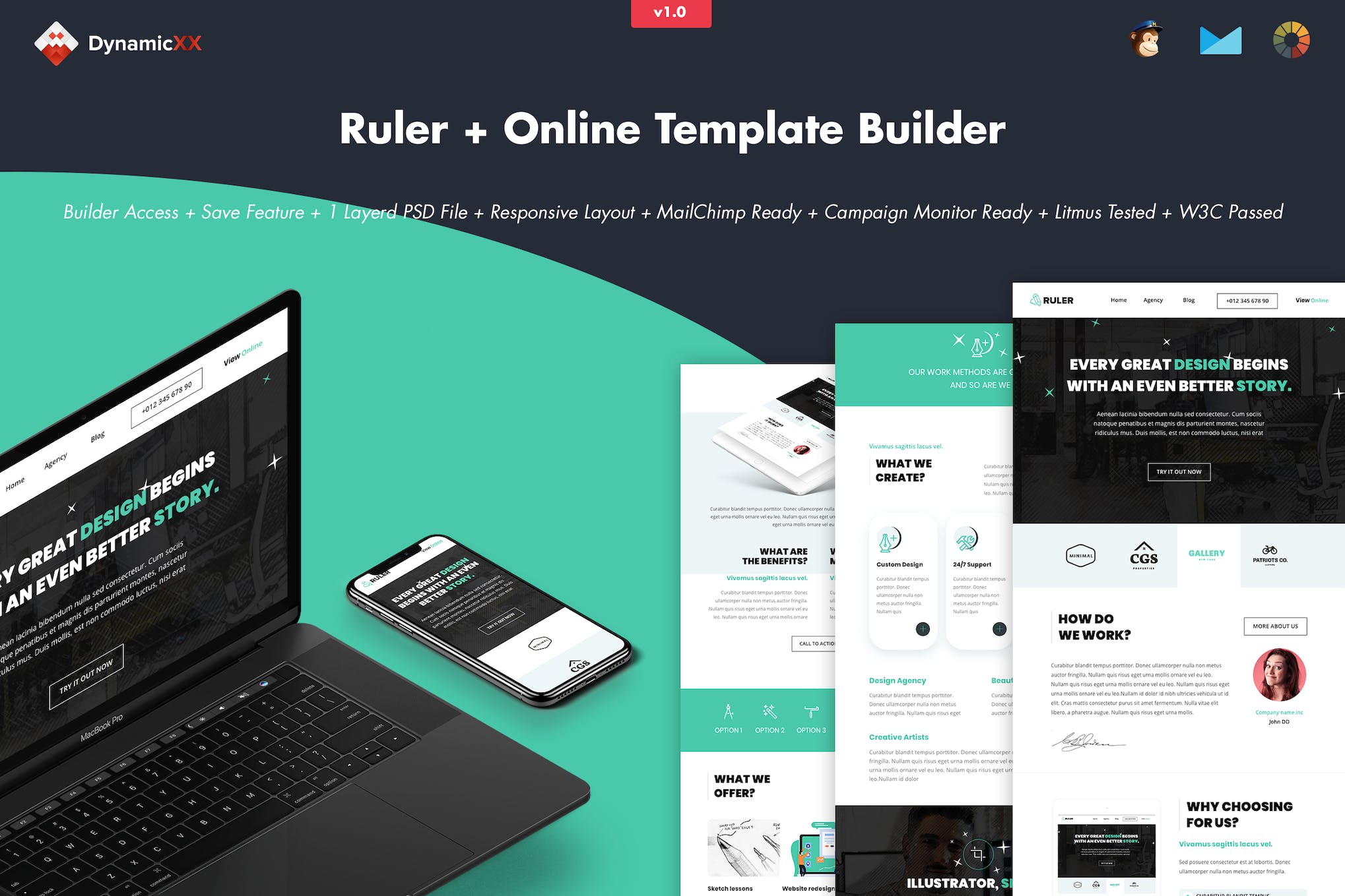 Ruler – Creative Agency Portfolio Email + Builder