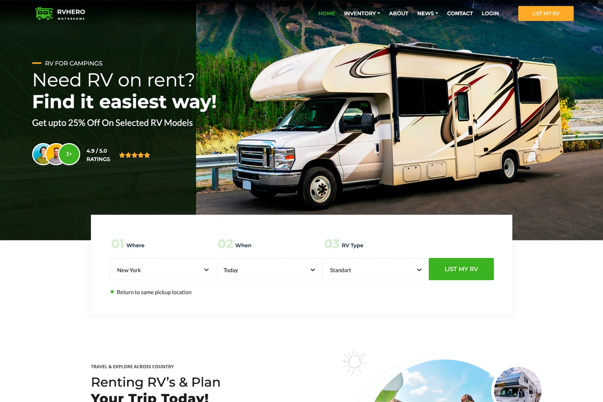 Rvhero – RV rental HTML Template