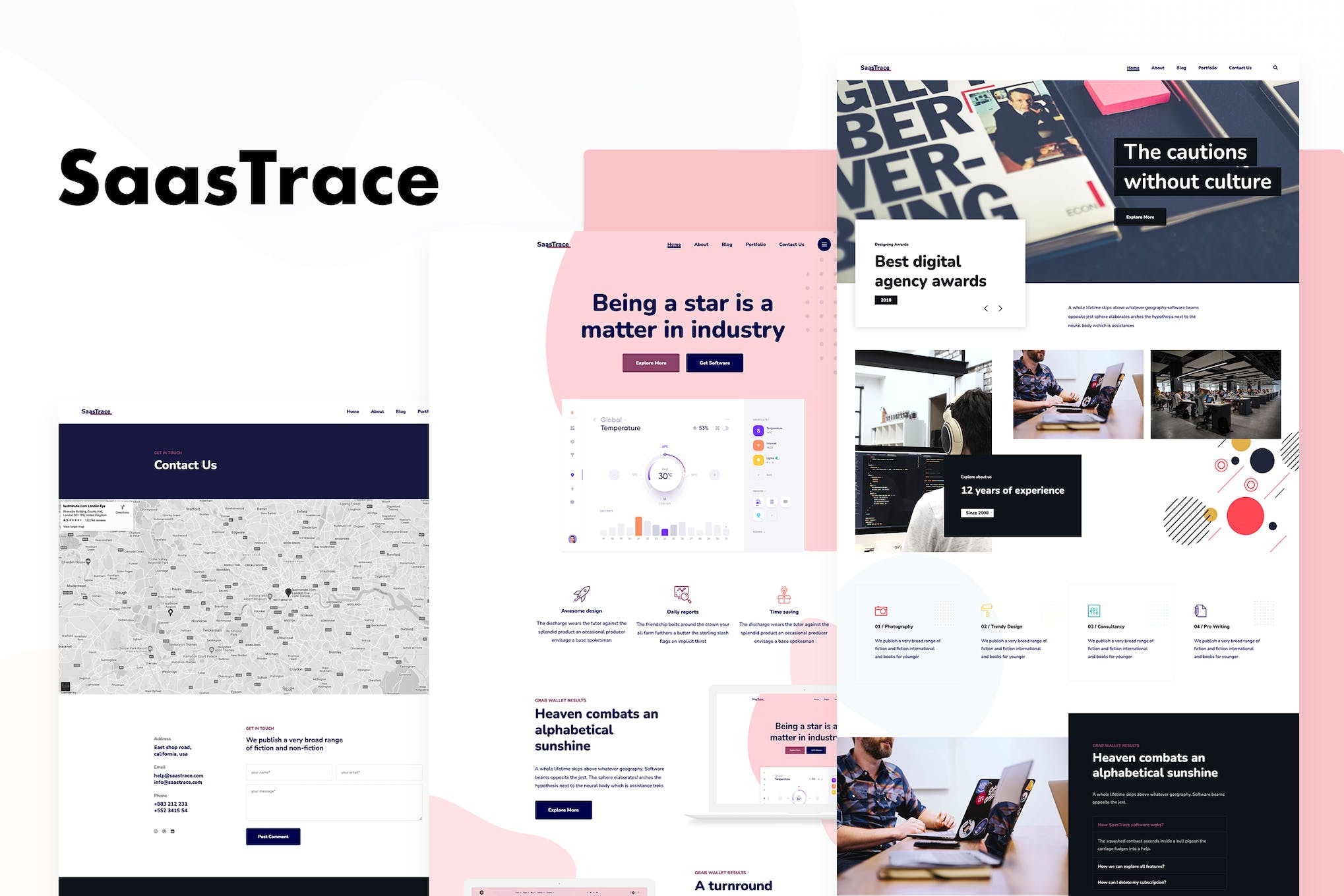 SaasTrace – Saas & Software Startup Template