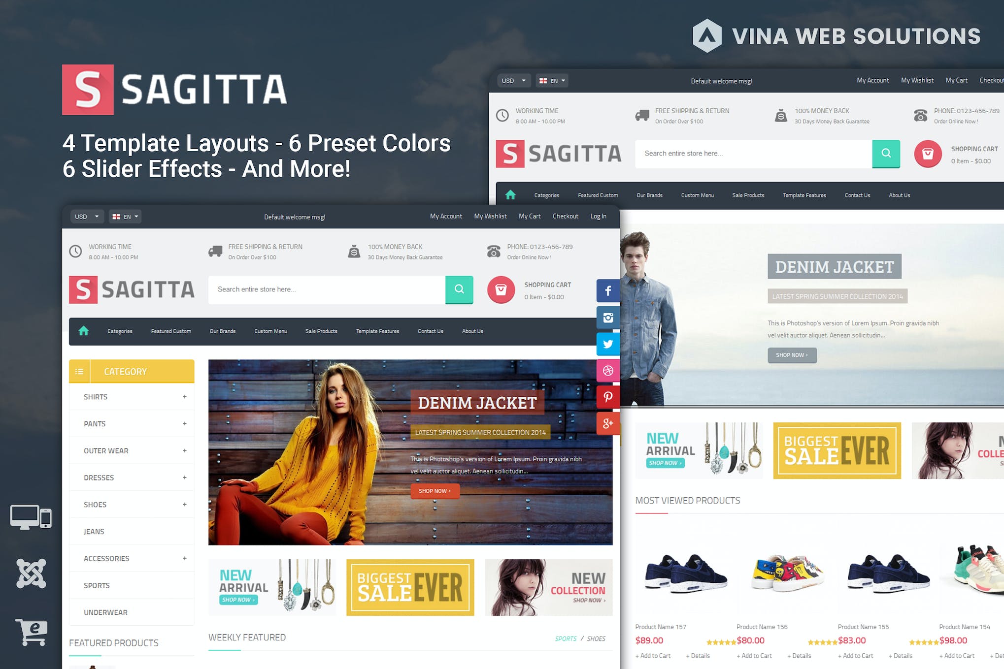 Sagitta – Responsive Joomla eCommerce Template