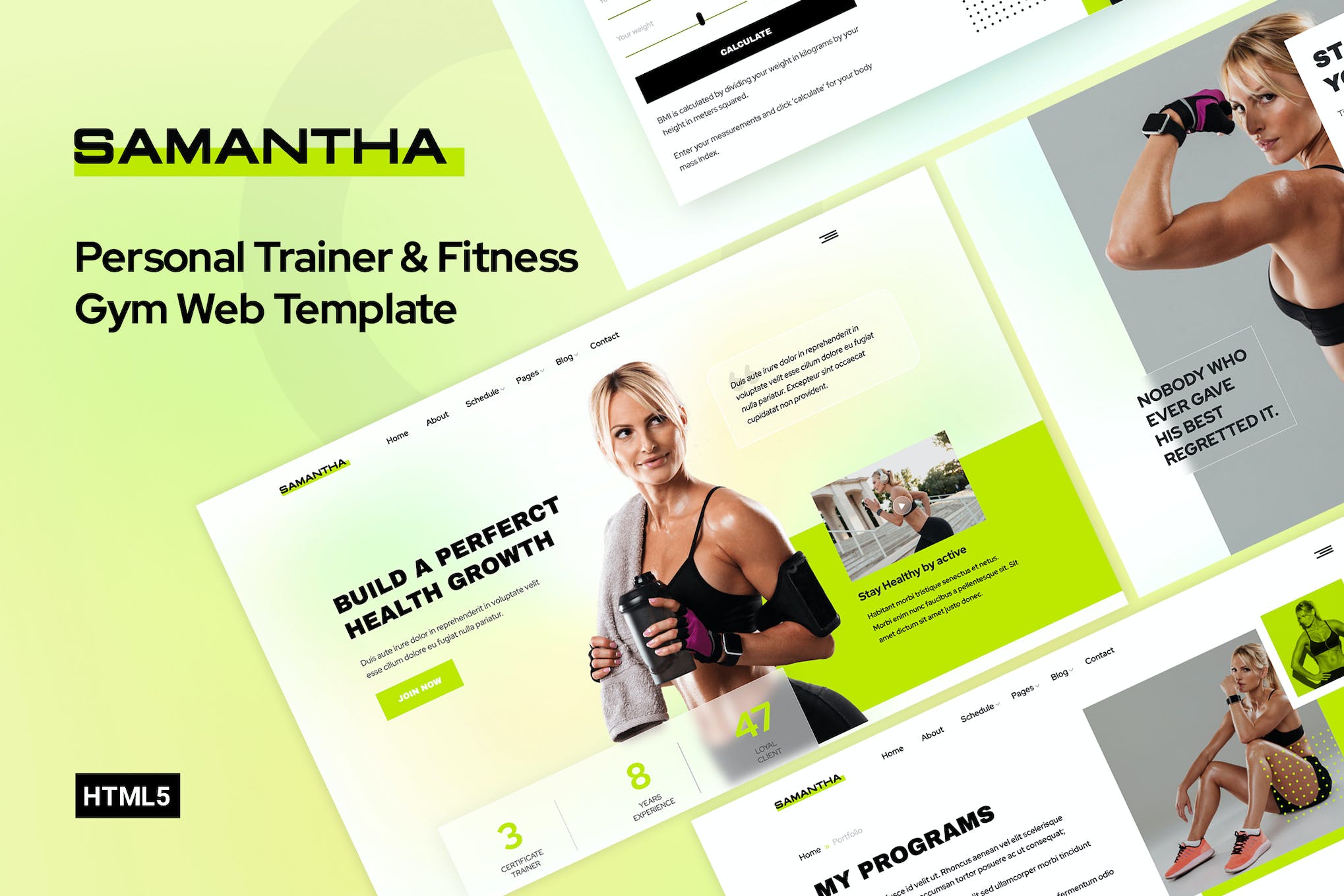 Samantha – Personal Trainer & Fitness Gym Template