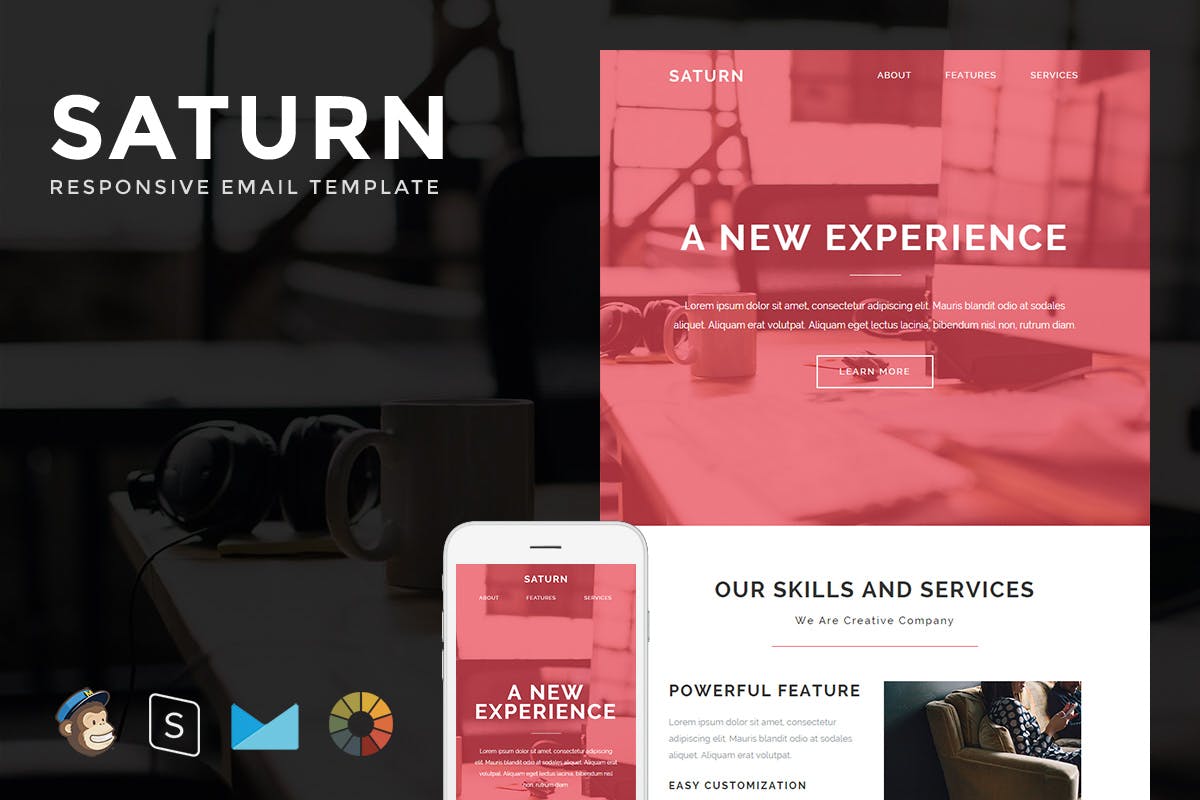 Saturn – Responsive Email + StampReady Builder